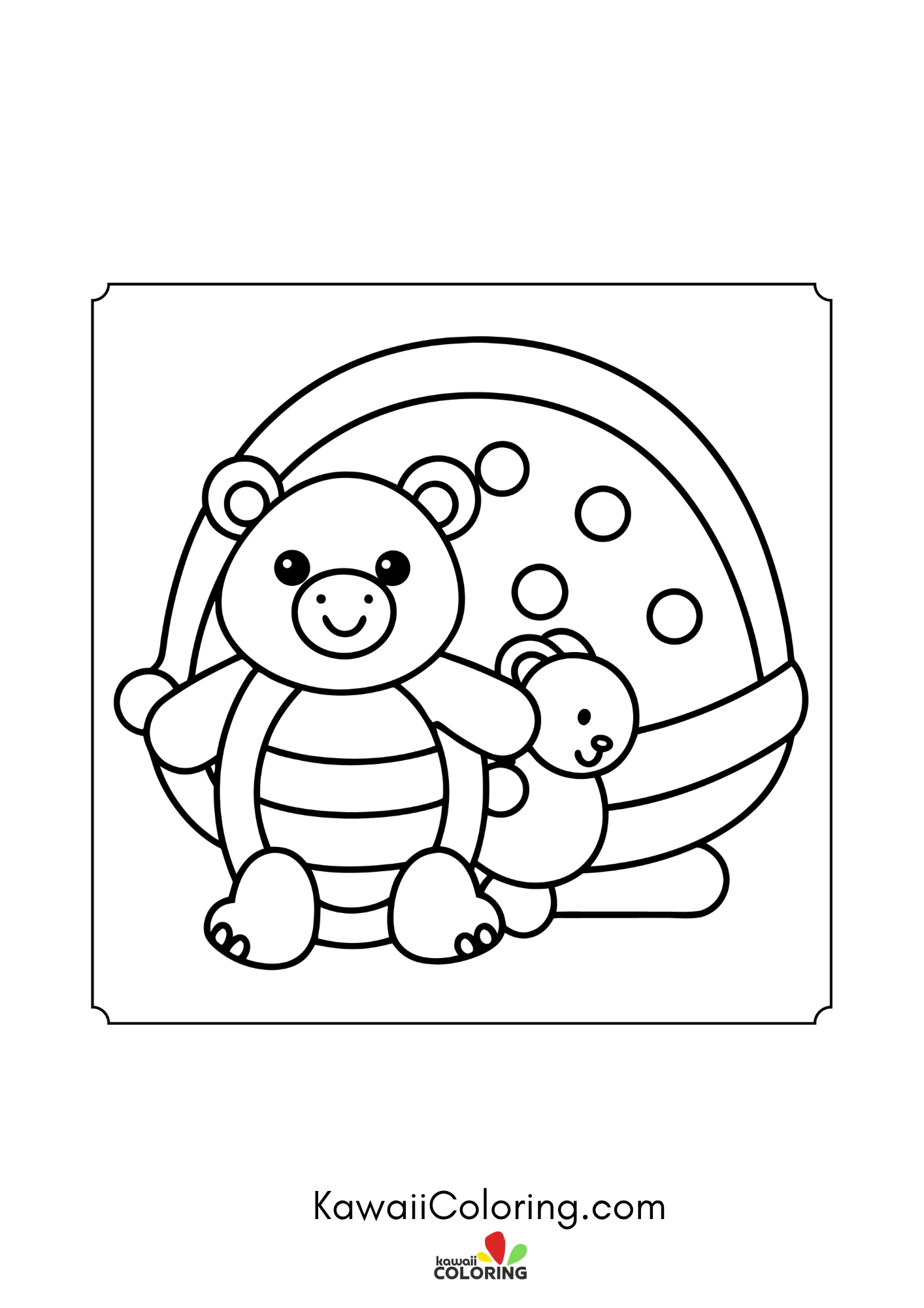 Cute turtle with patterned shell