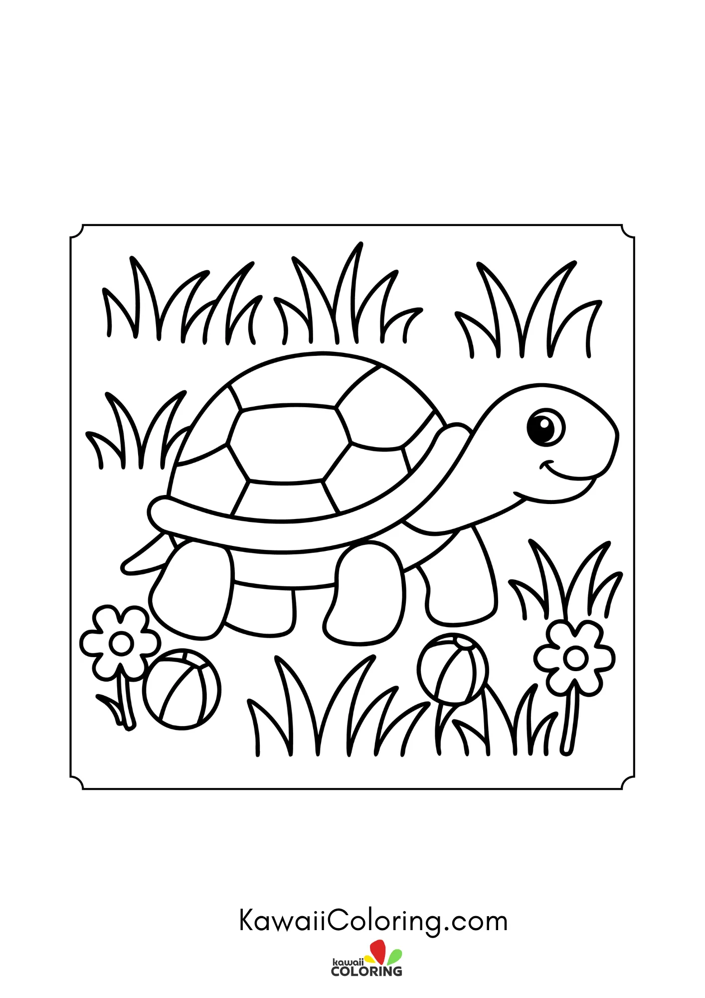 Cute turtle with patterned shell