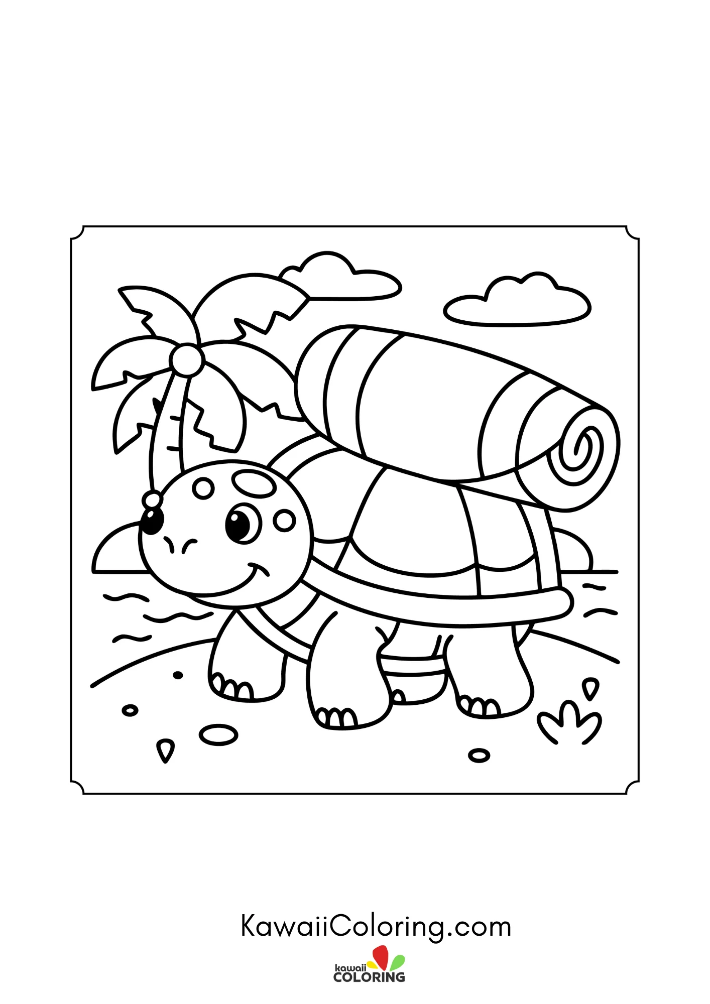 Cute turtle with patterned shell