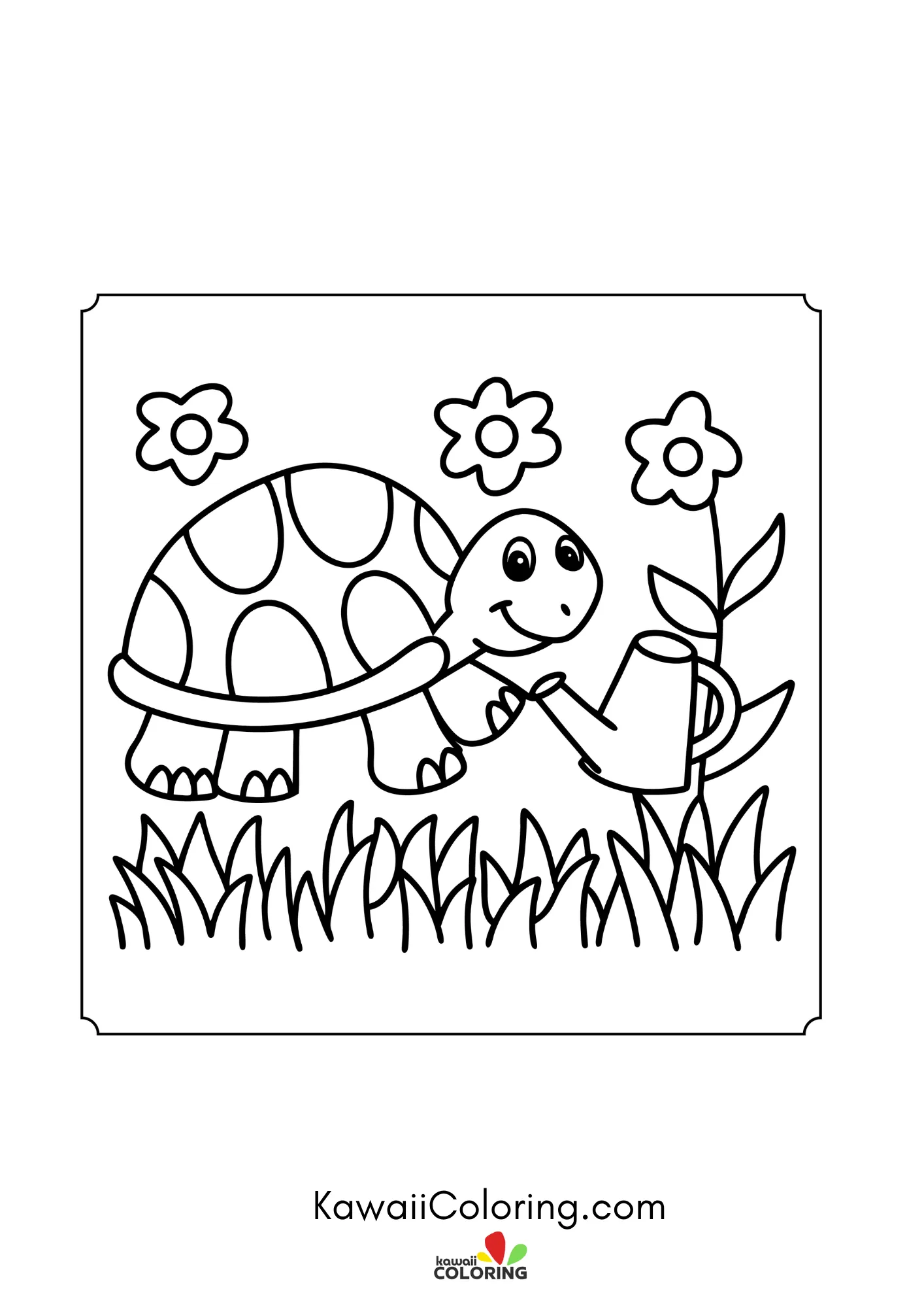 Cute turtle with patterned shell