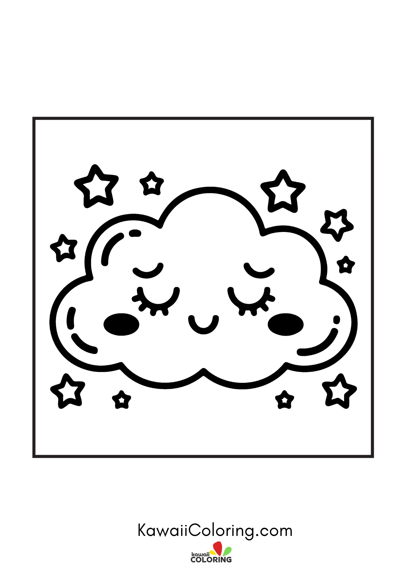 Cute sleepy character with moon details