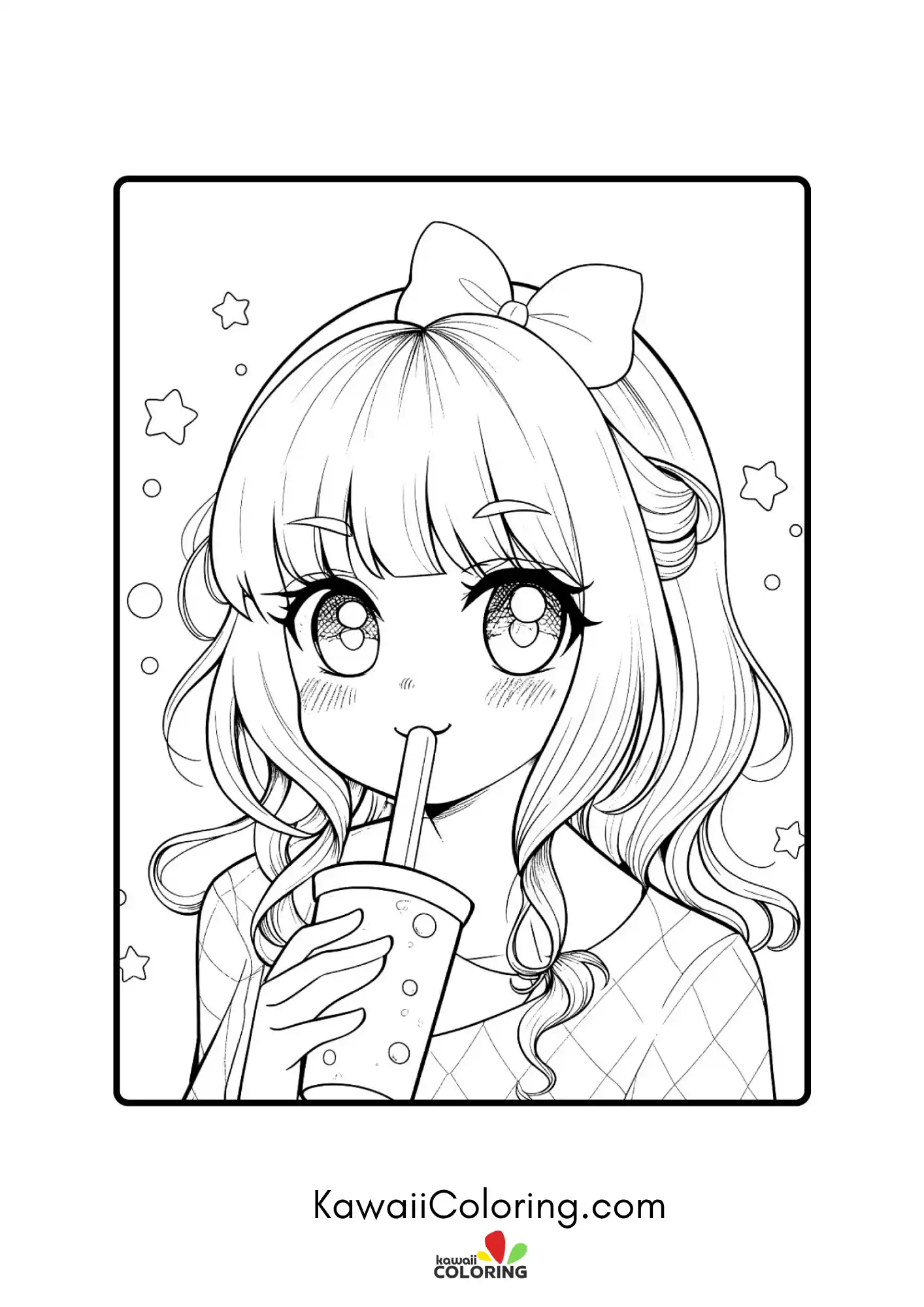 Cute anime-style person with detailed hair