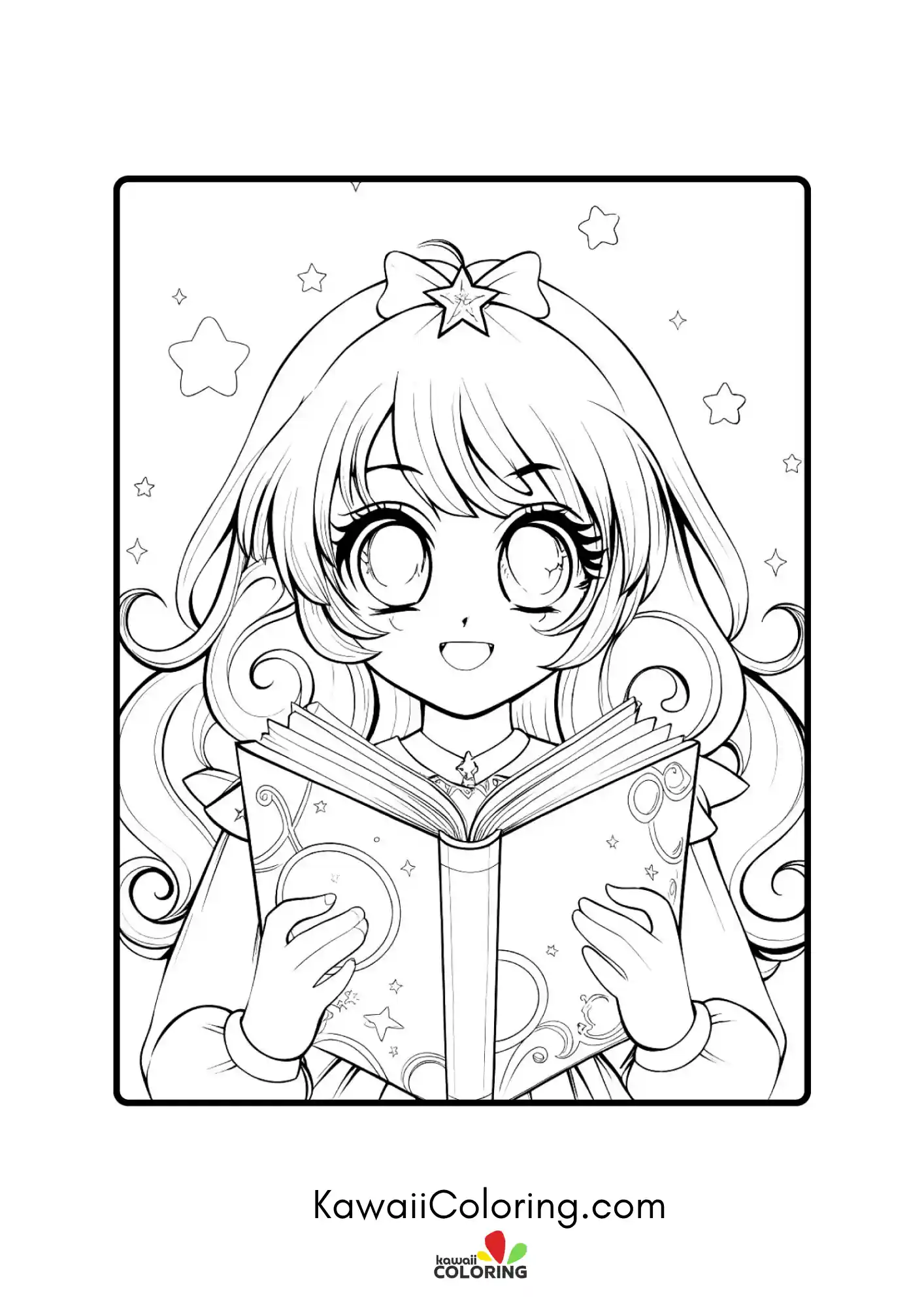 Kawaii character pose with fashion details