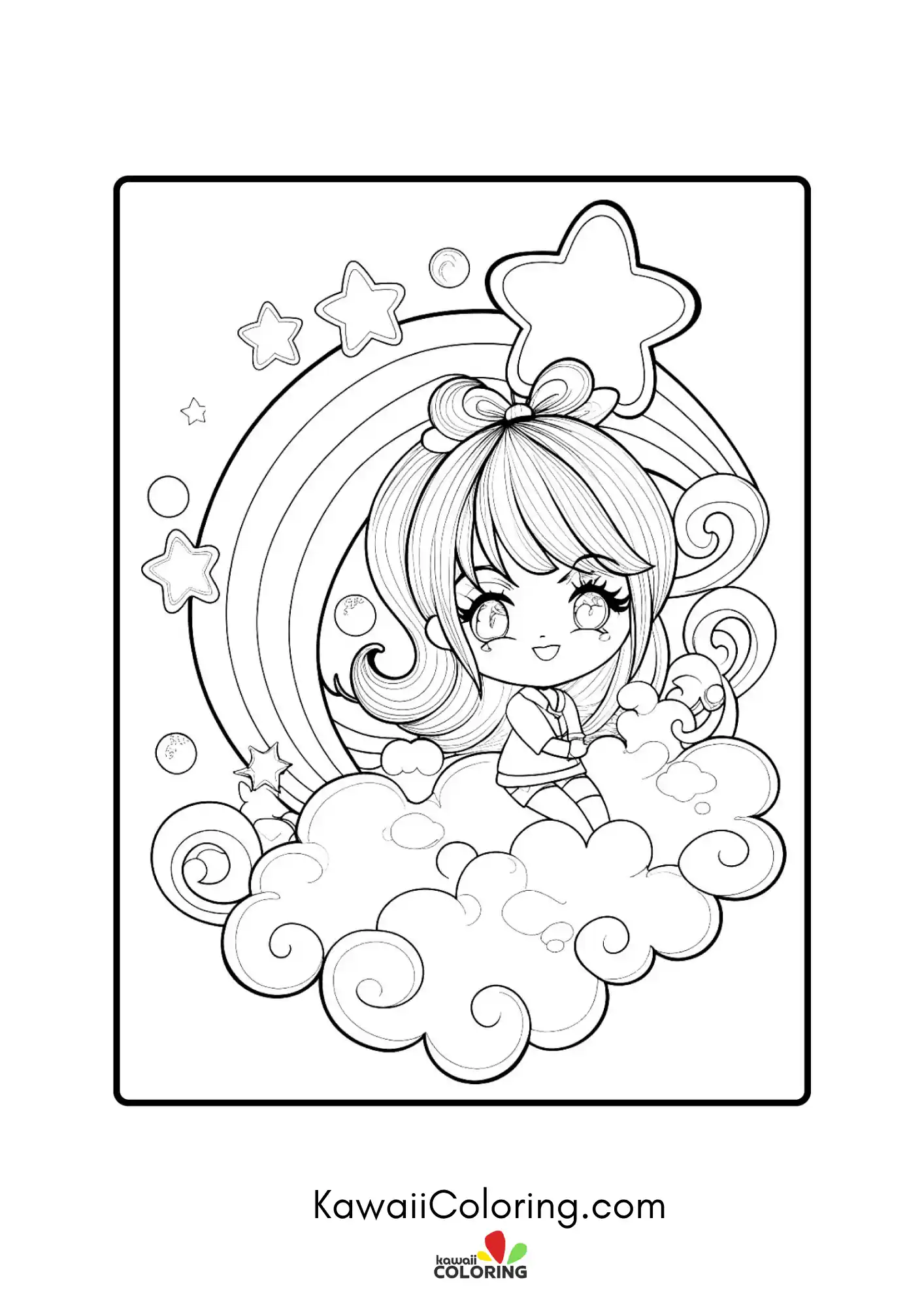 Cute anime-style person with detailed hair