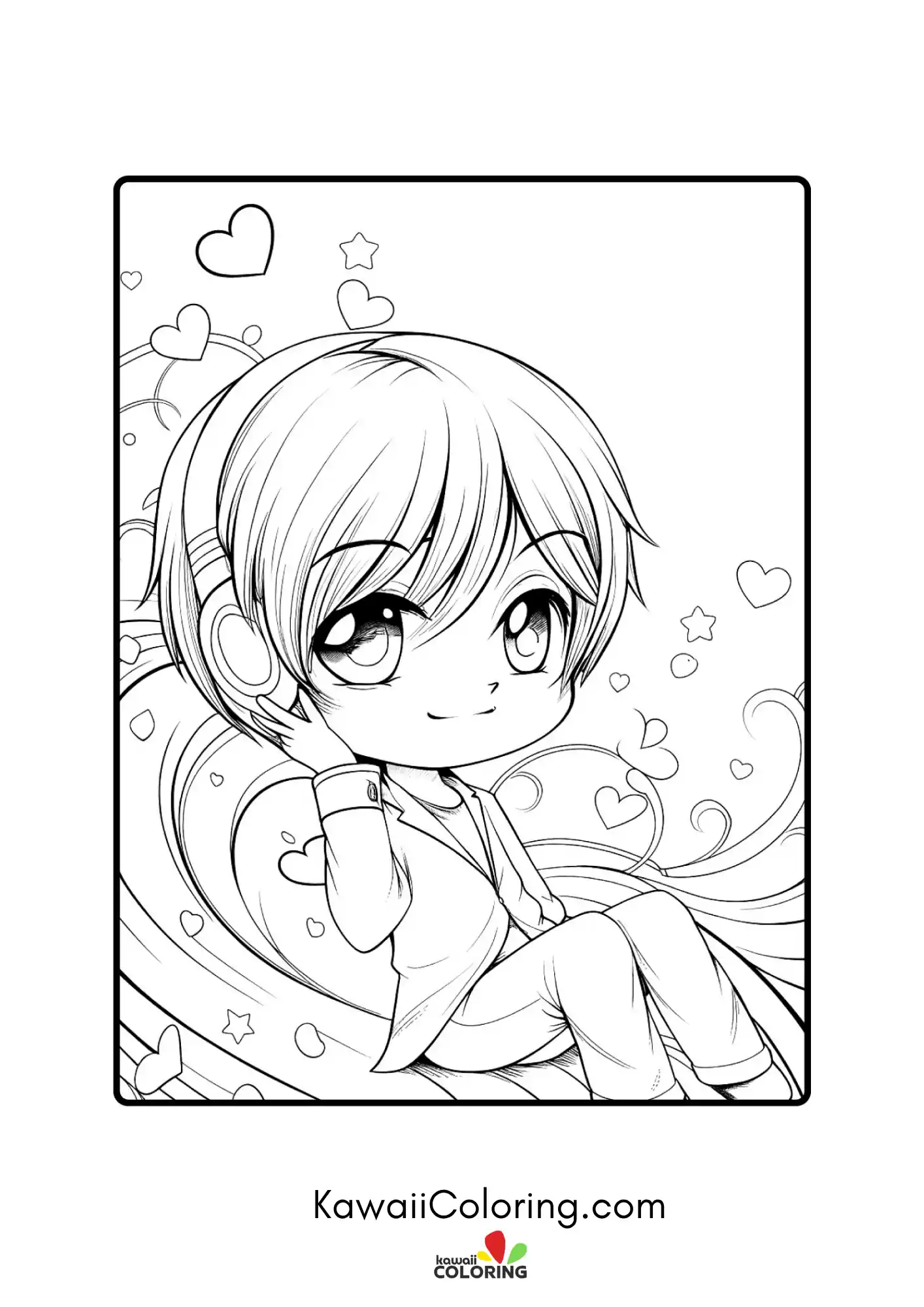 Kawaii anime character portrait