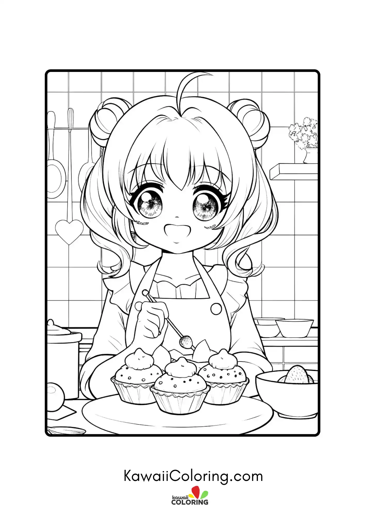 Cute anime-style person with detailed hair