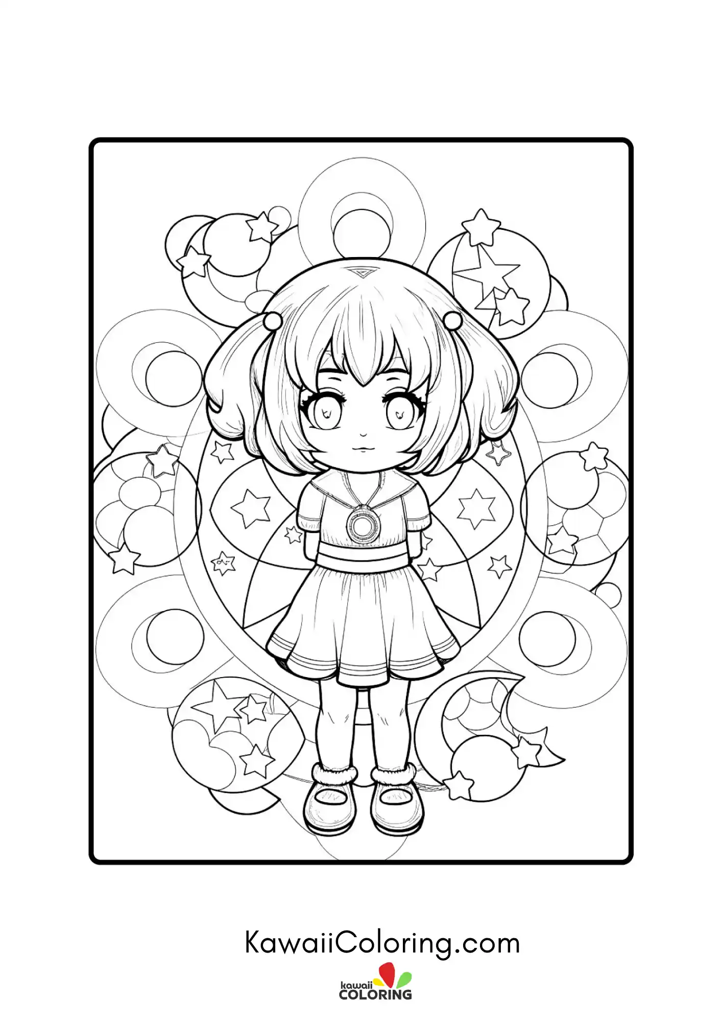 Anime adult character in a decorative scene