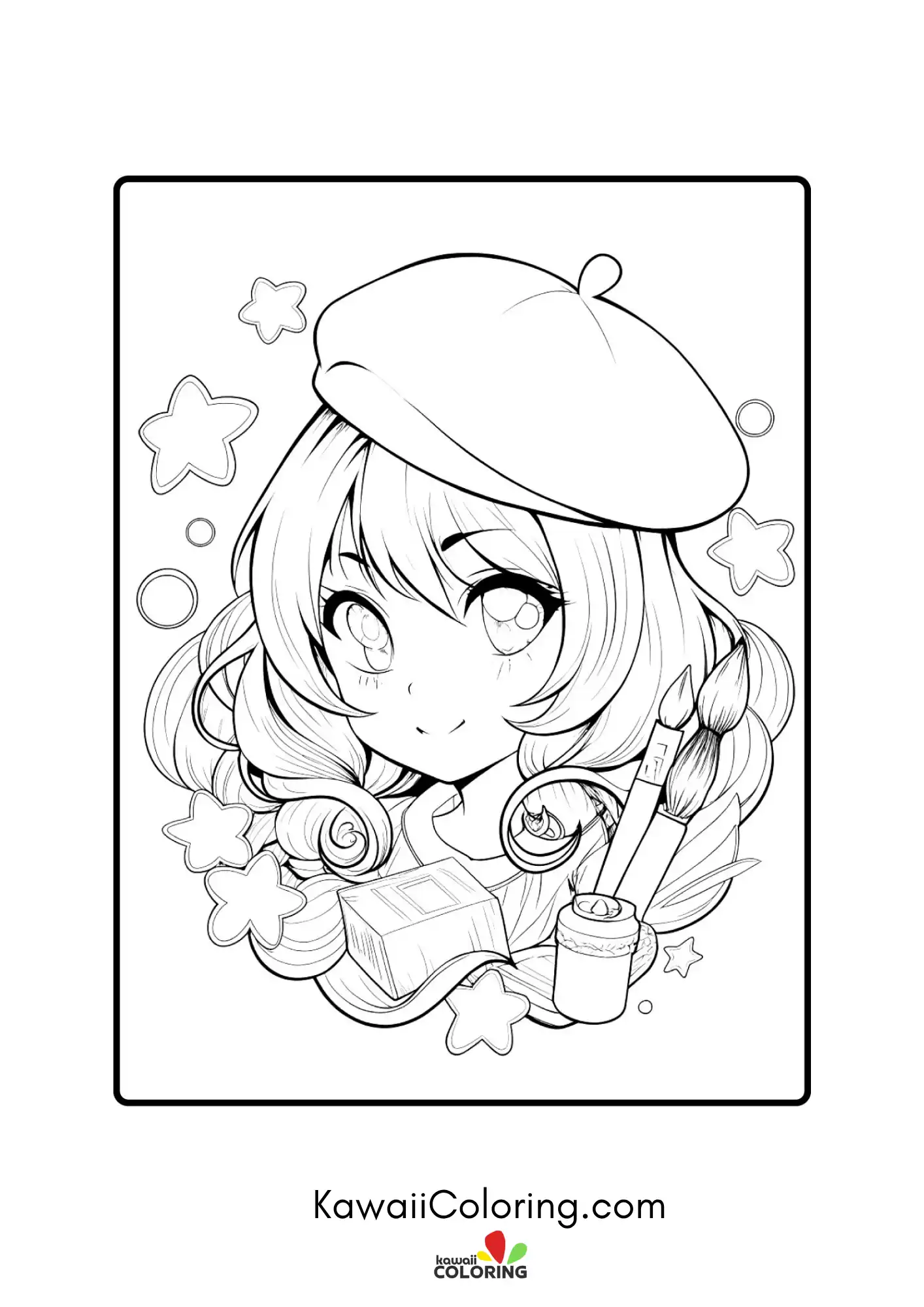 Kawaii anime character portrait