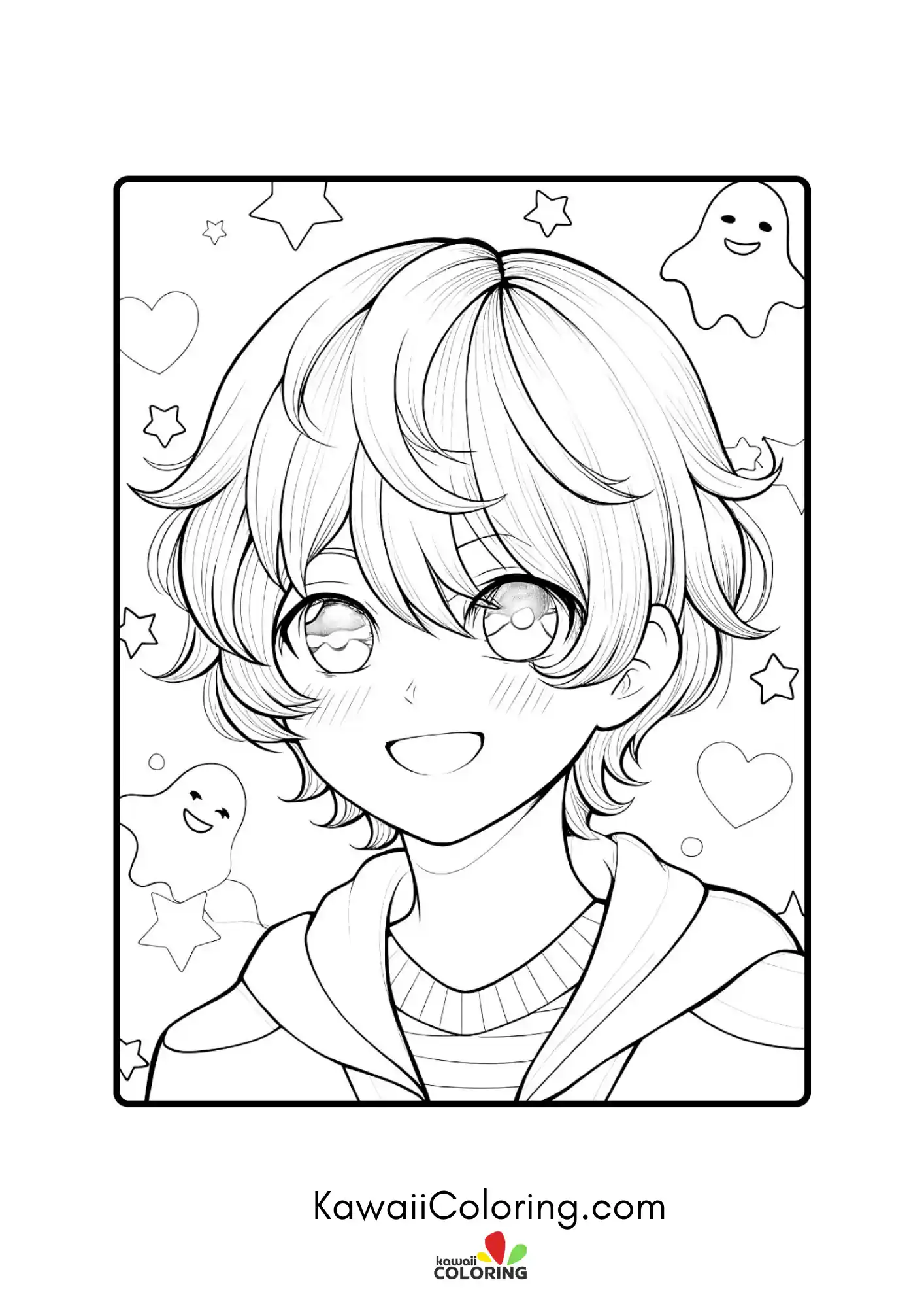 Cute anime-style person with detailed hair