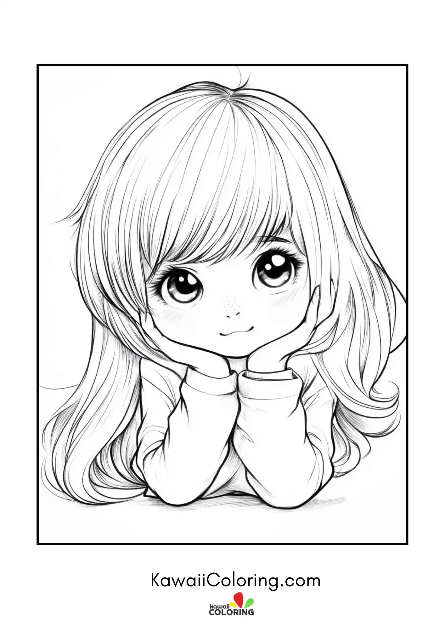 Kawaii chibi pose with playful details
