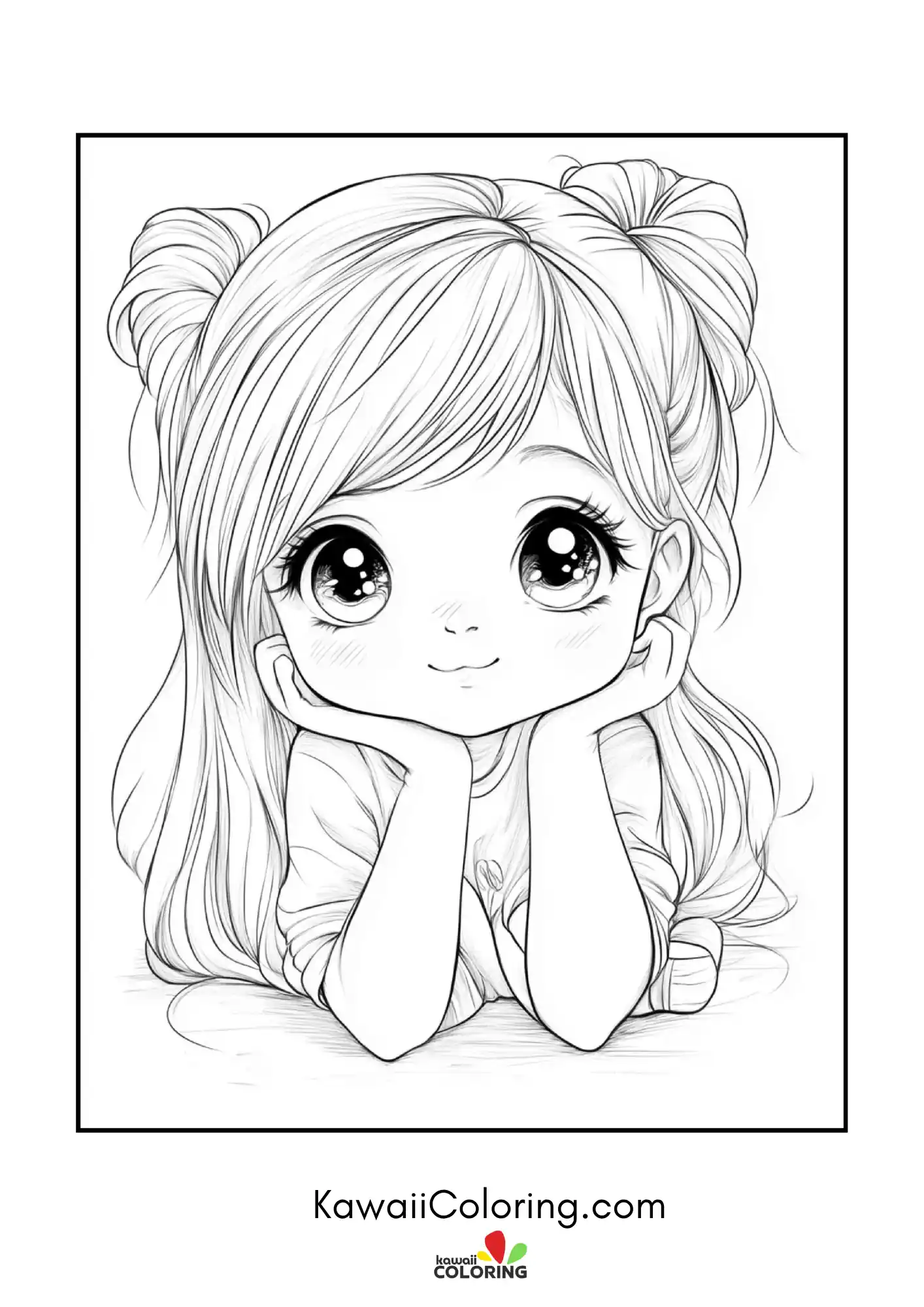 Chibi character surrounded by hearts
