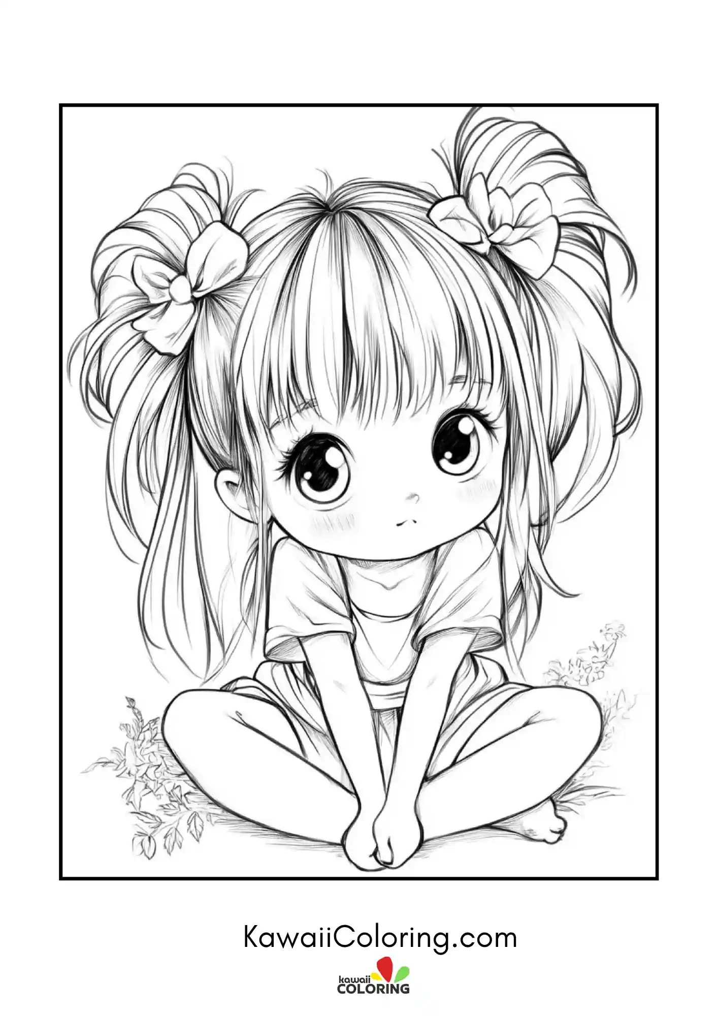 Kawaii chibi pose with playful details