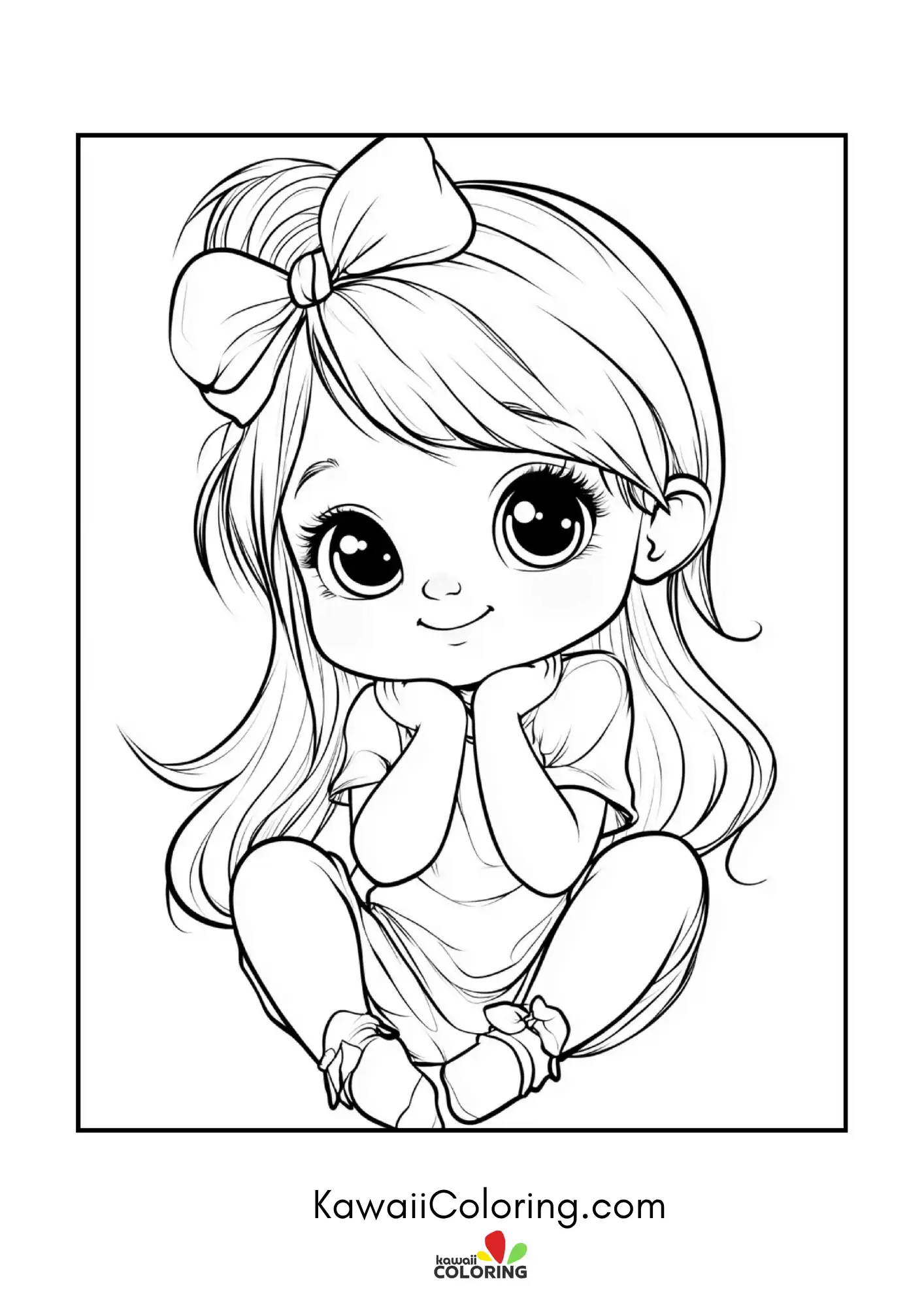 Chibi character in a sweet decorative scene