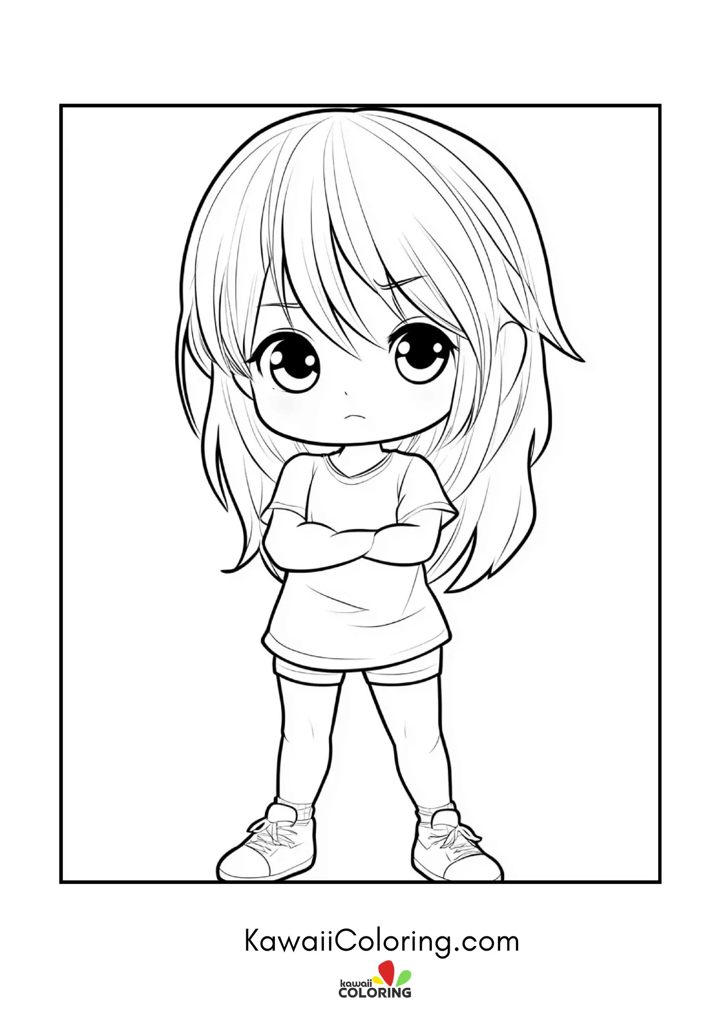 Kawaii chibi pose with playful details
