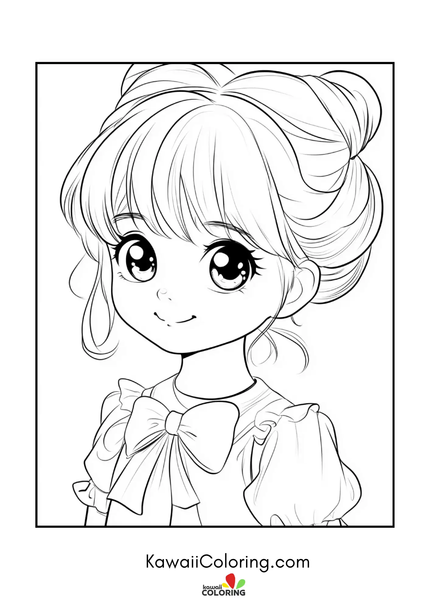 Chibi character in a sweet decorative scene