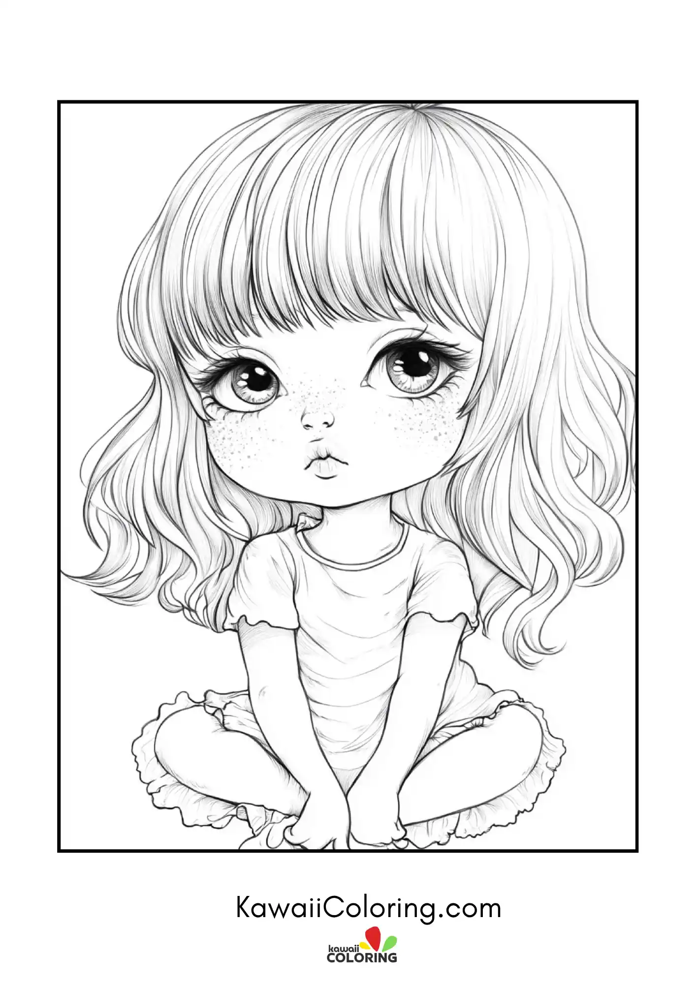 Kawaii chibi pose with playful details