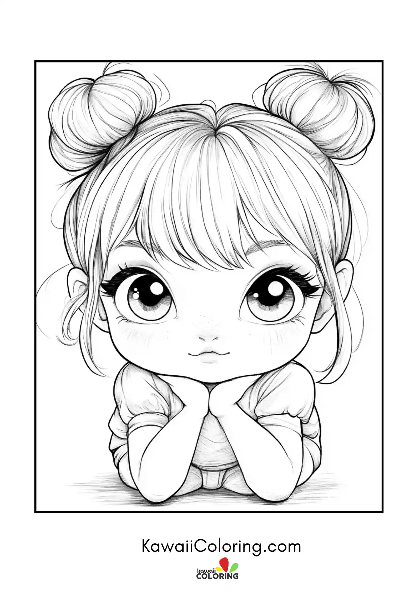 Chibi character surrounded by hearts