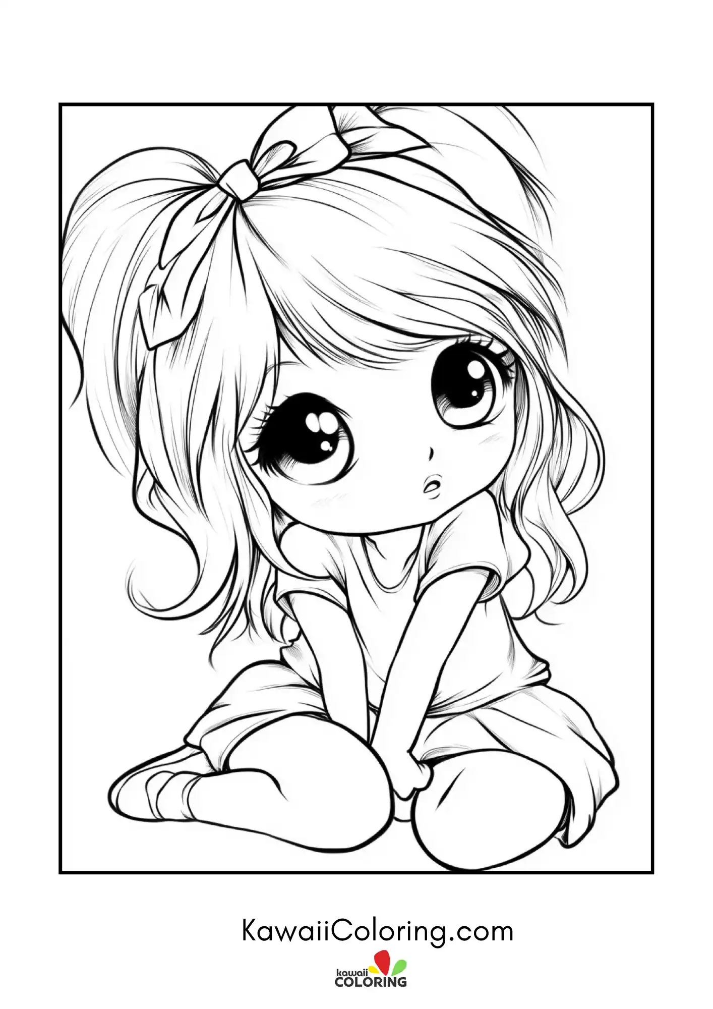 Chibi character in a sweet decorative scene