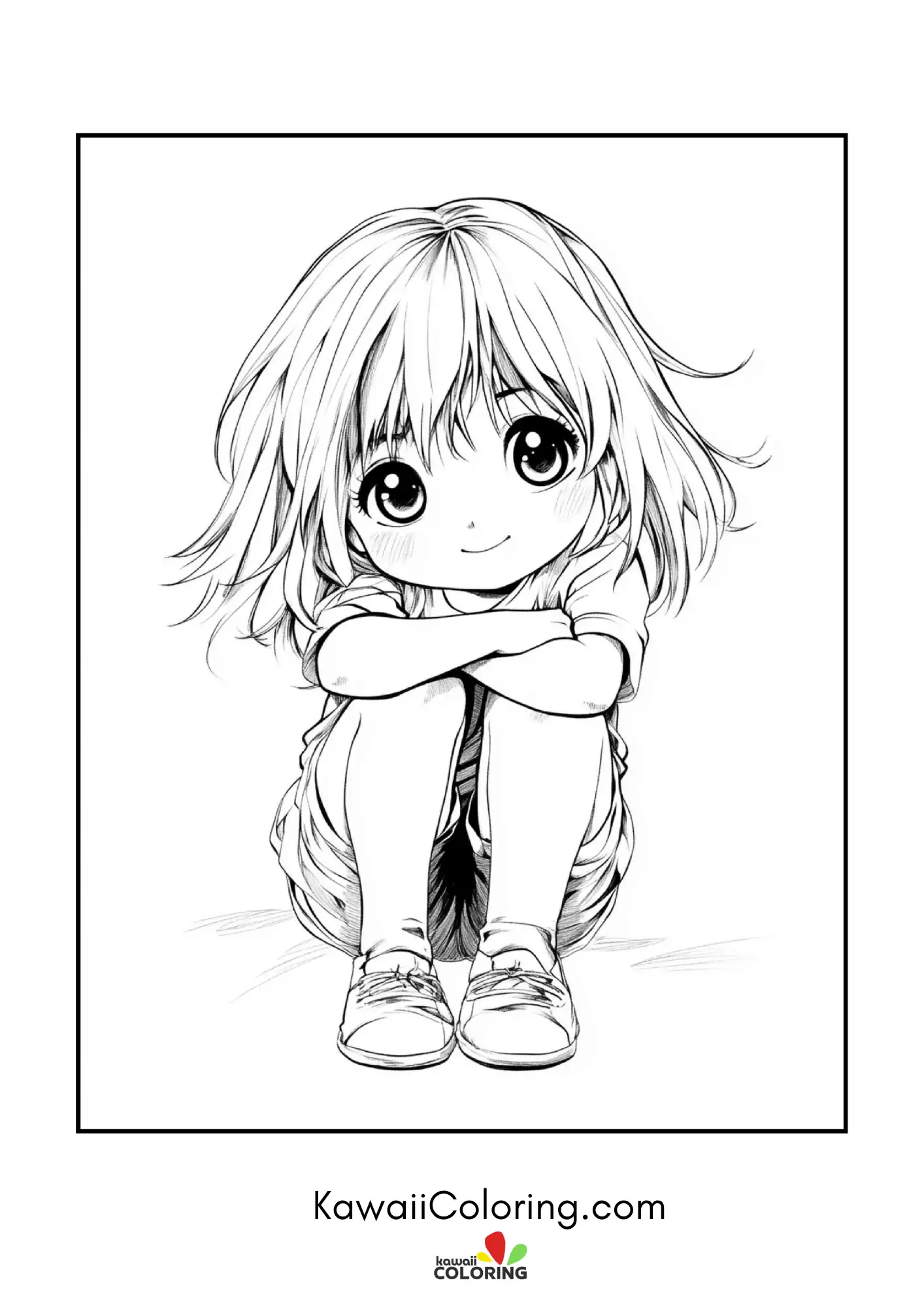 Kawaii chibi pose with playful details