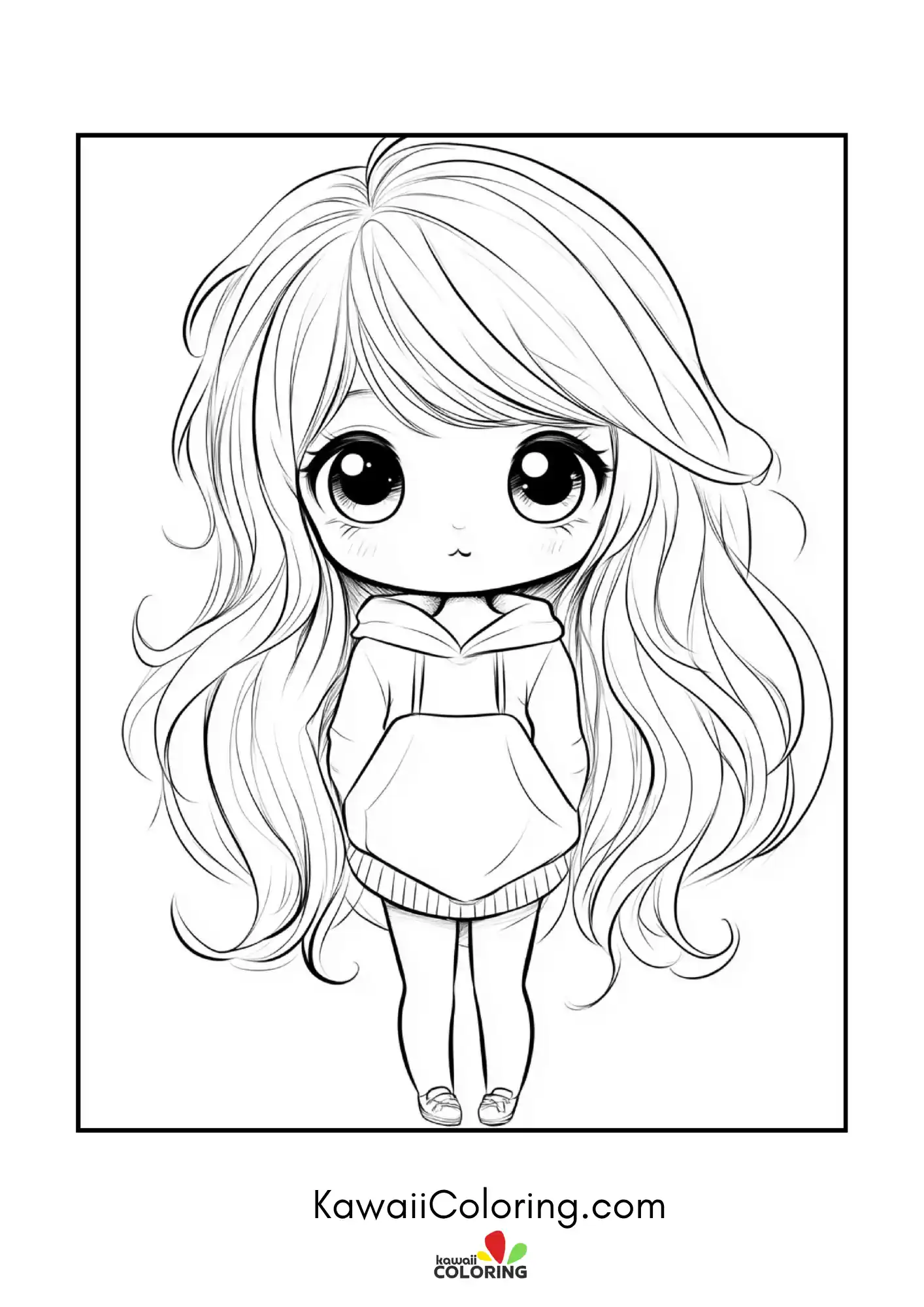 Chibi character surrounded by hearts