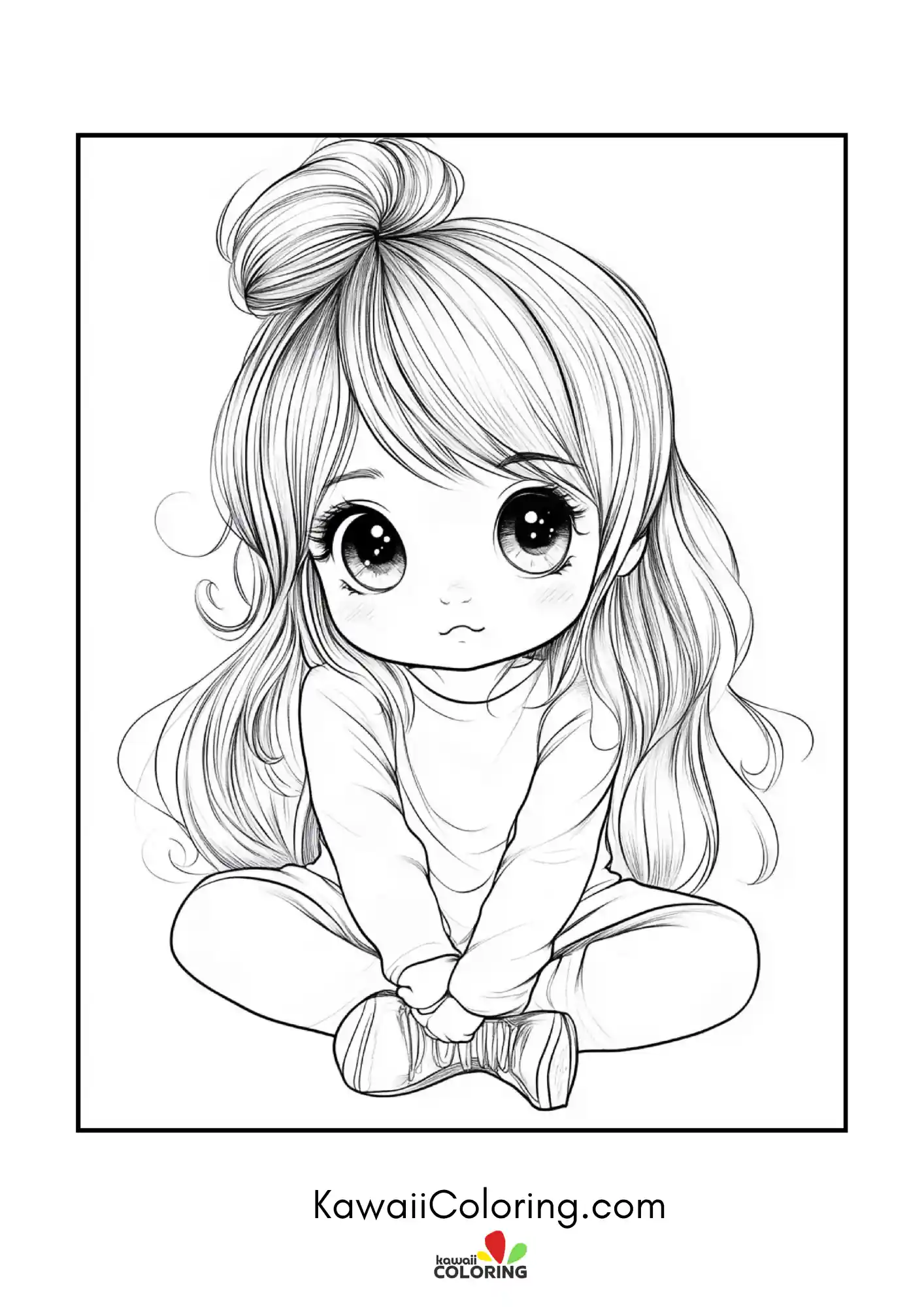 Chibi character in a sweet decorative scene