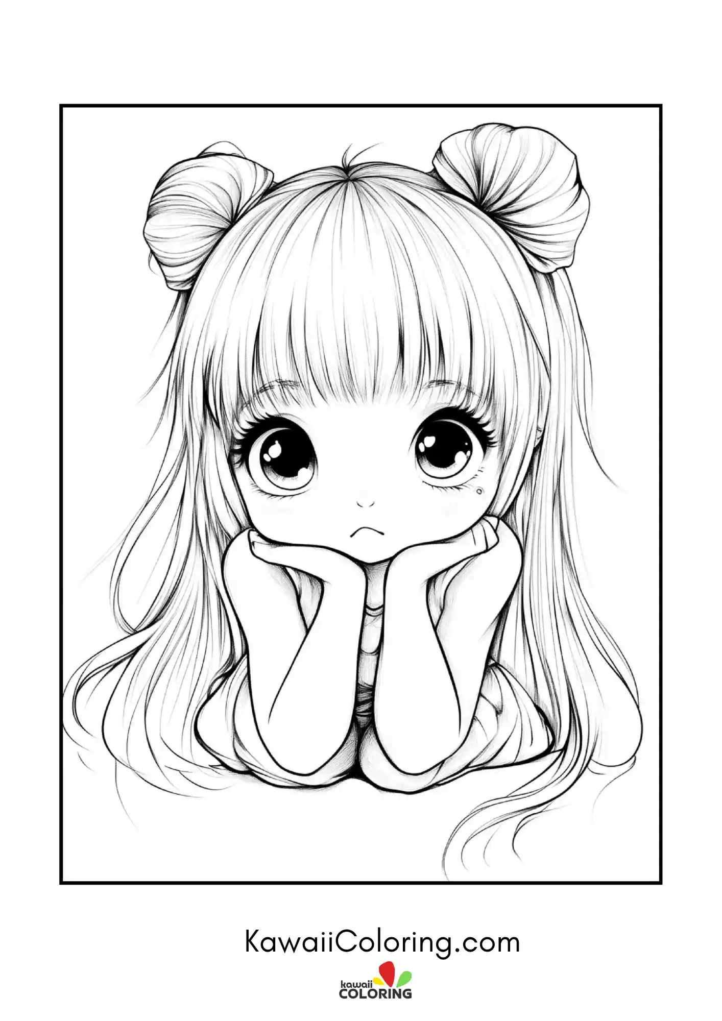 Kawaii chibi pose with playful details