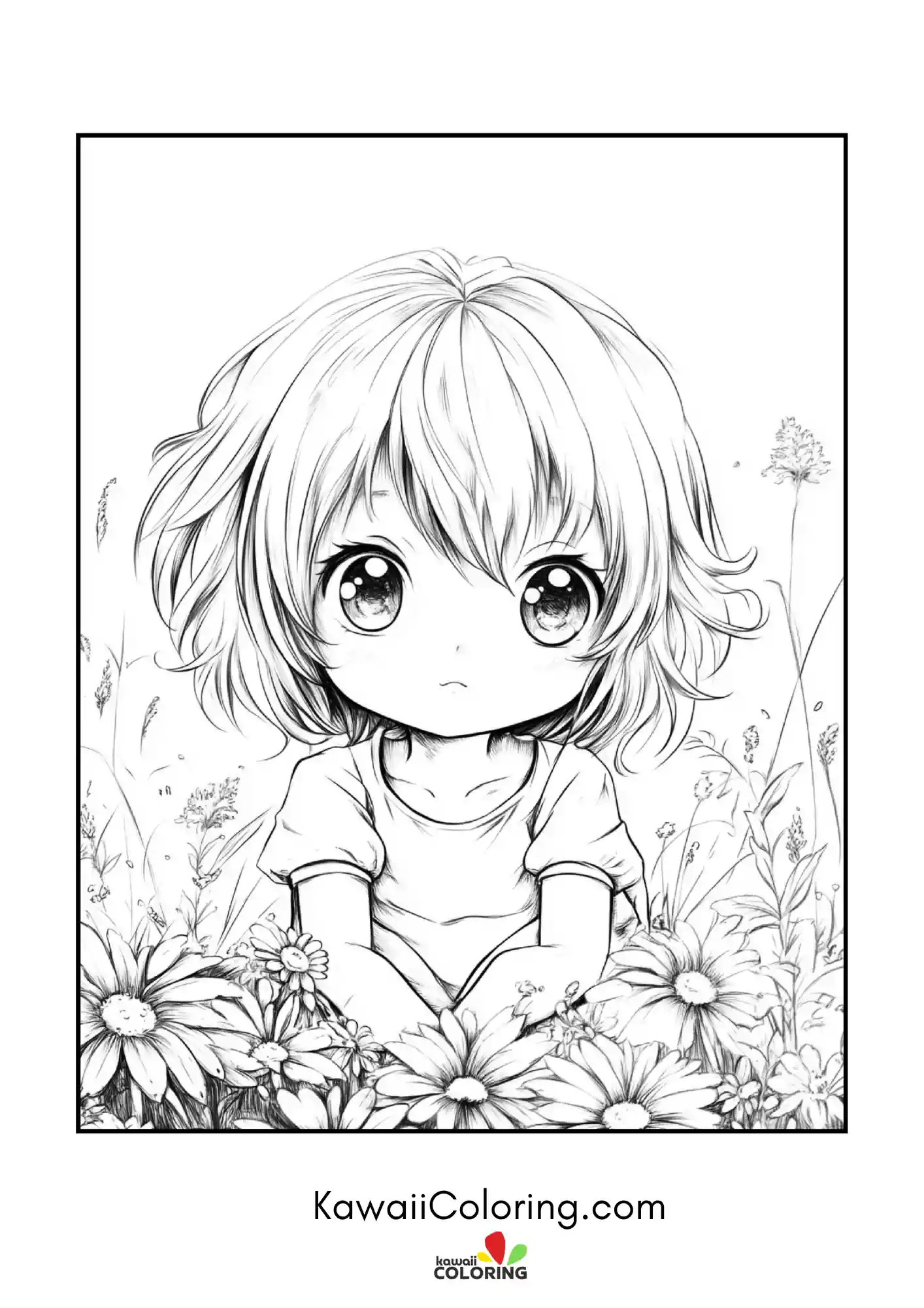 Chibi character in a sweet decorative scene