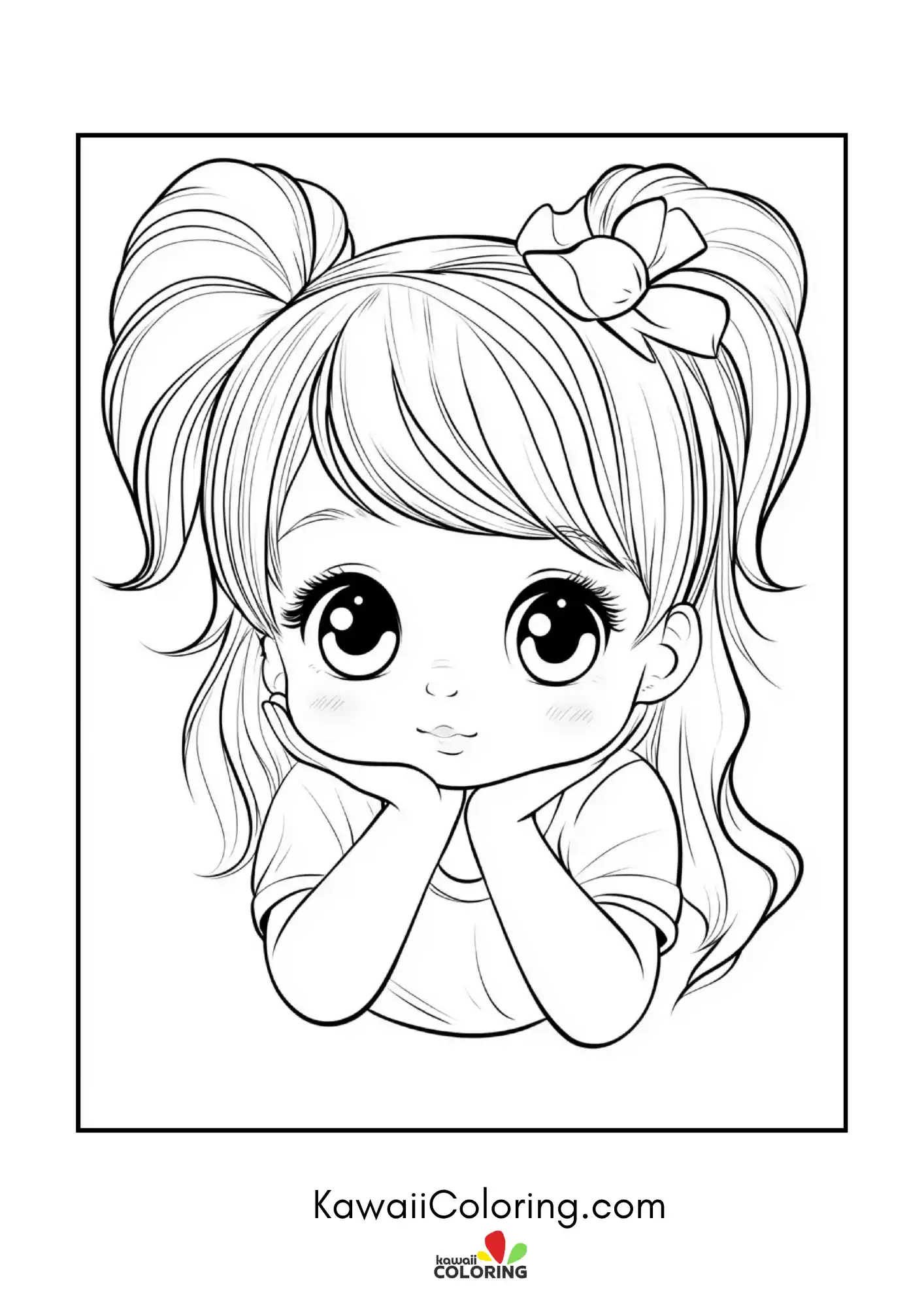 Kawaii chibi pose with playful details