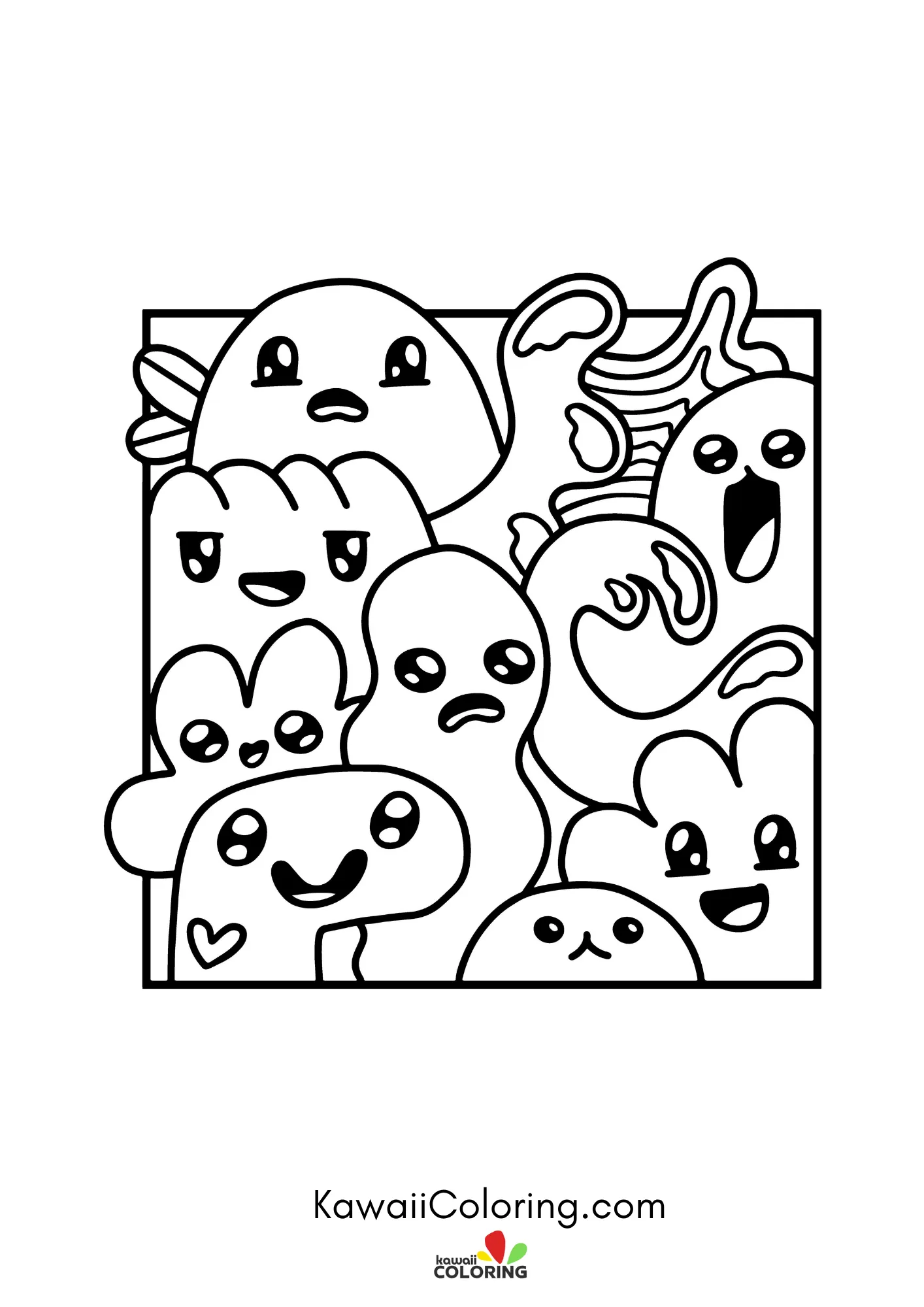 Kawaii doodle art with cute icons