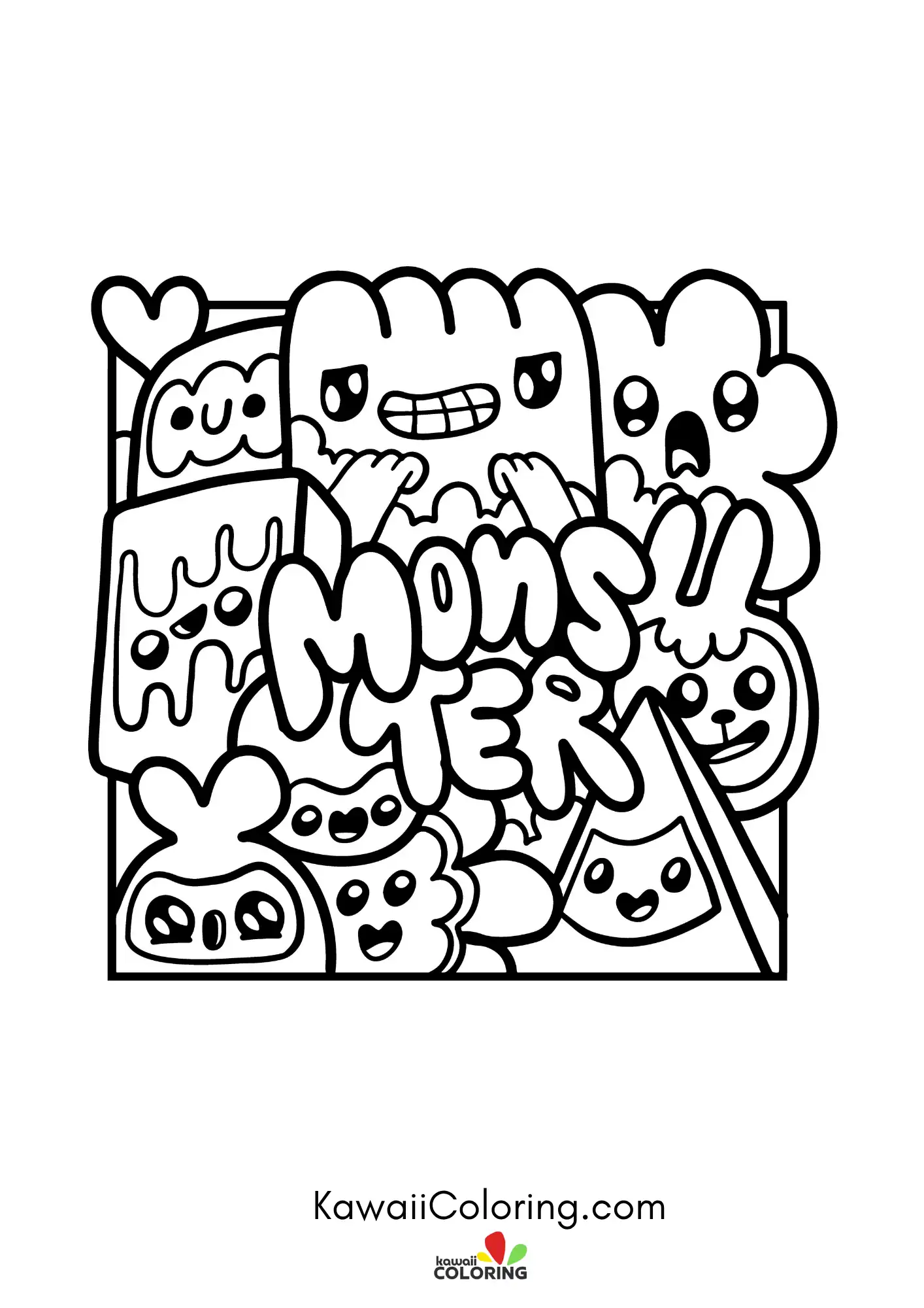 Kawaii doodle art with cute icons