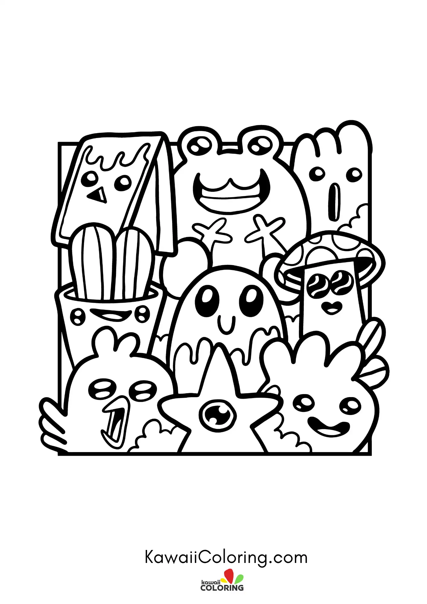 Cute doodle pattern with hearts and stars