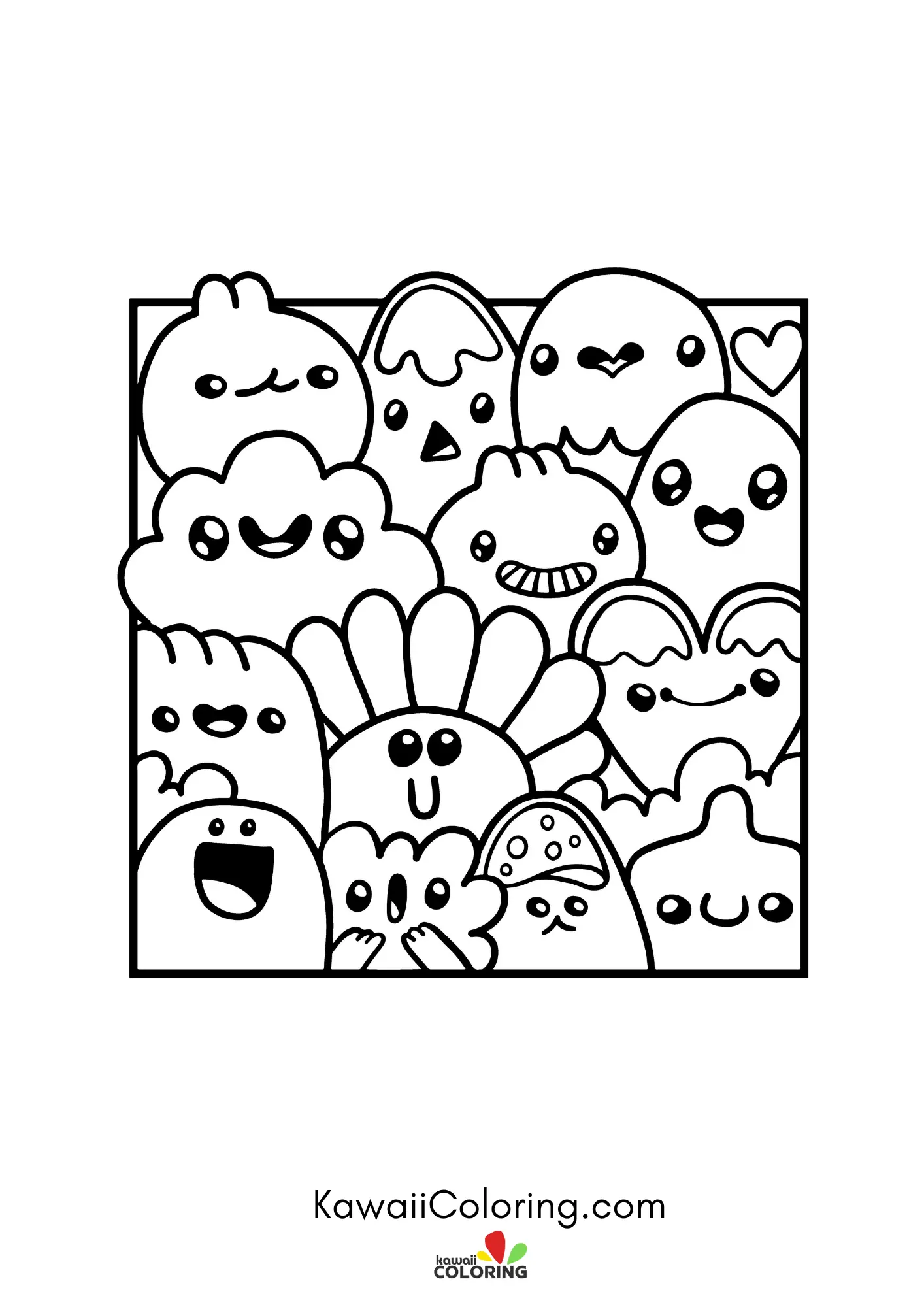 Kawaii doodle art with cute icons