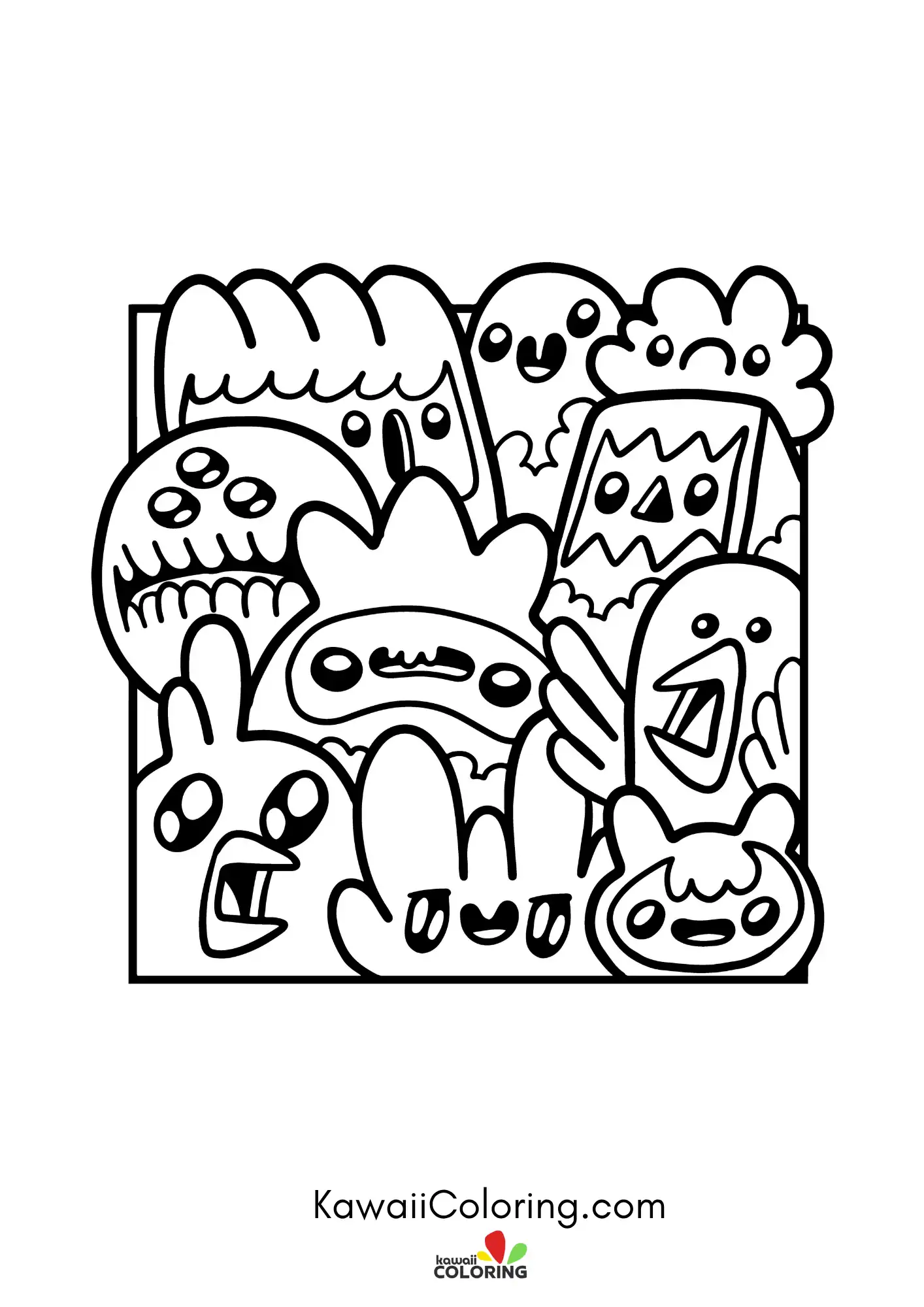 Kawaii doodle art with cute icons