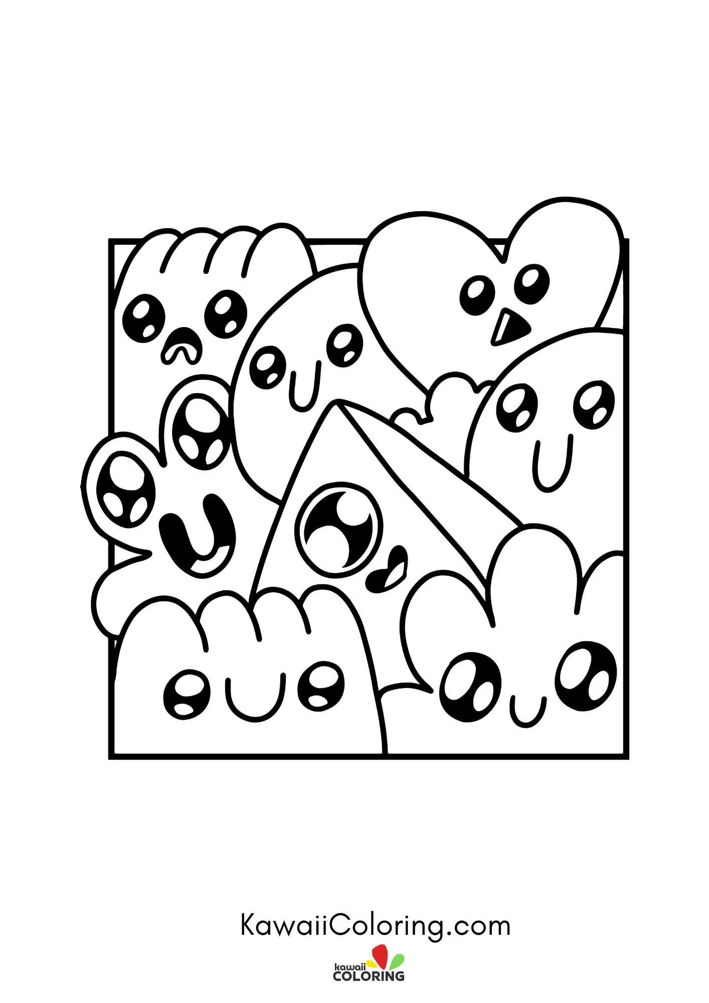 Doodle coloring page with playful shapes
