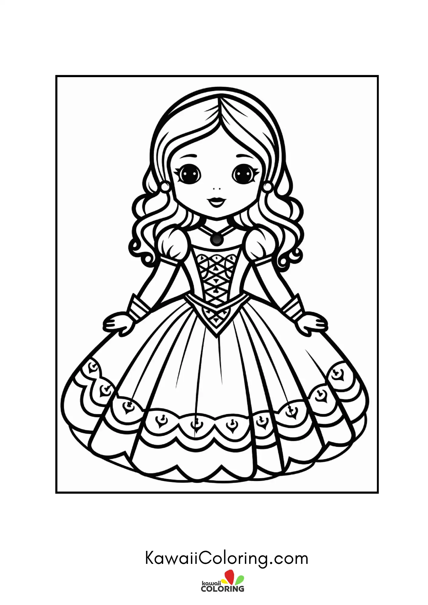 Kawaii doll surrounded by spooky accents