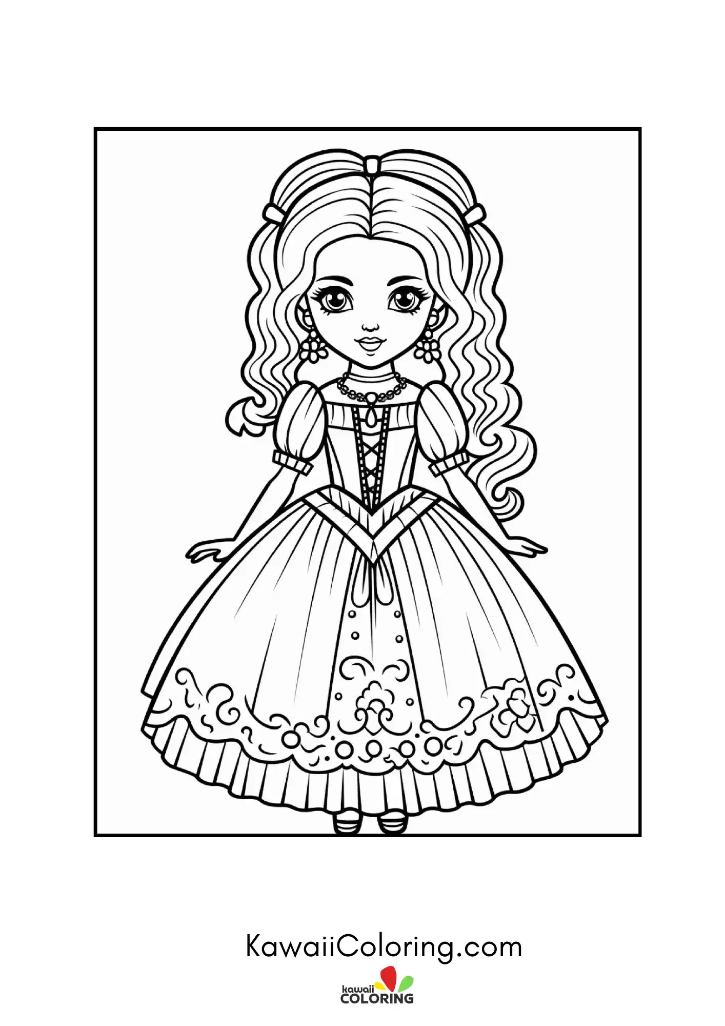 Cute gothic character with large eyes