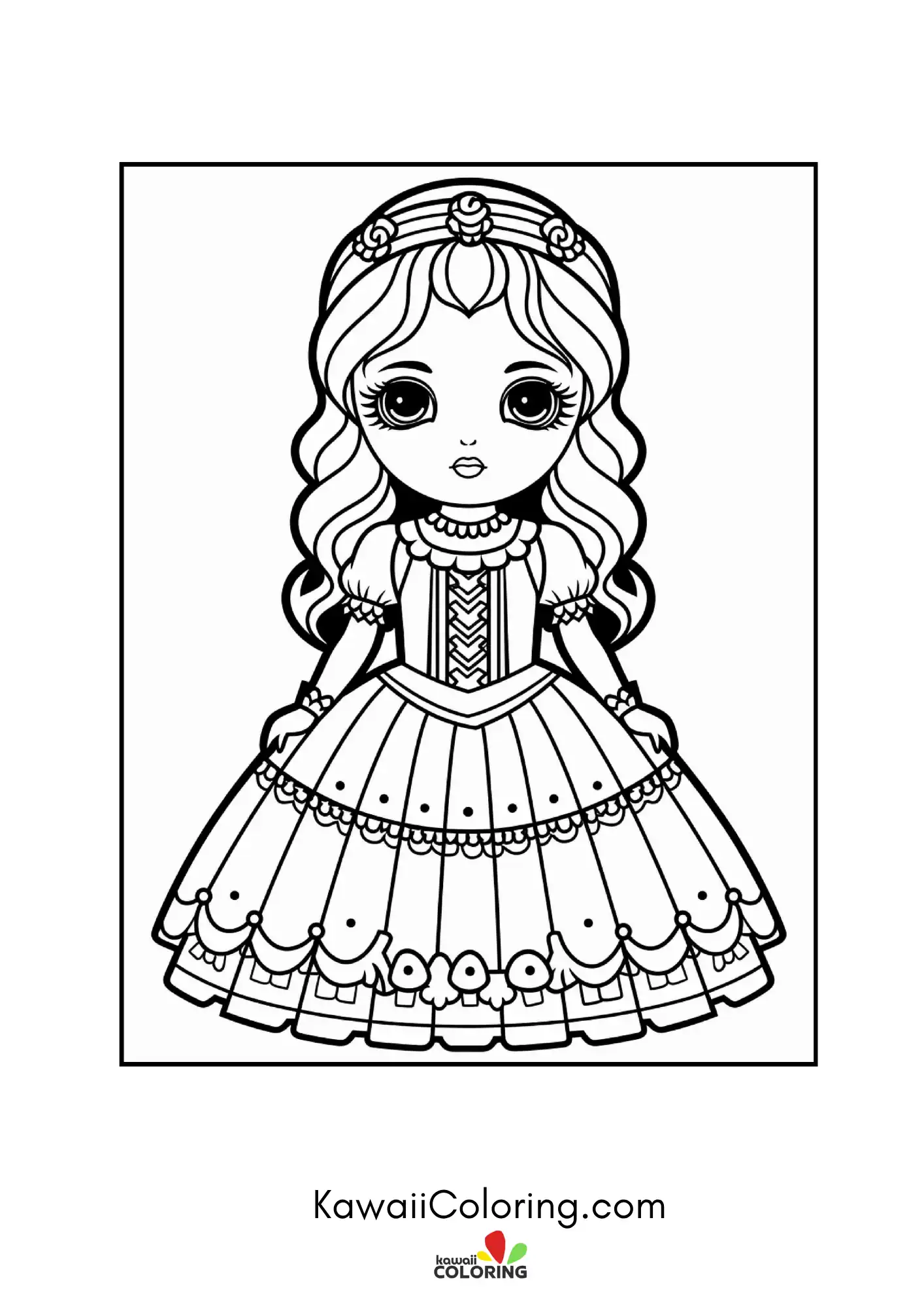 Kawaii goth doll with spooky details