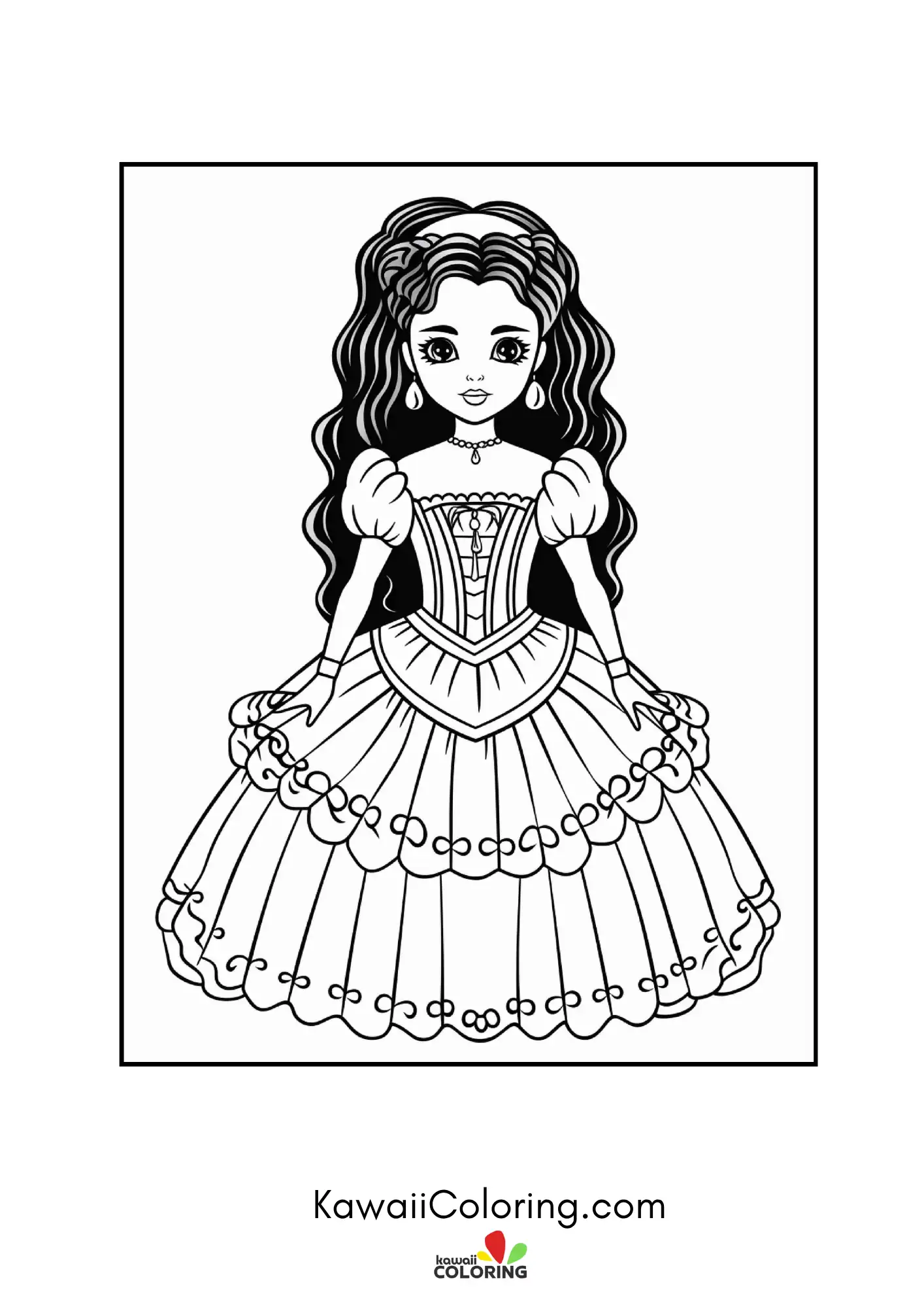Cute gothic doll character portrait