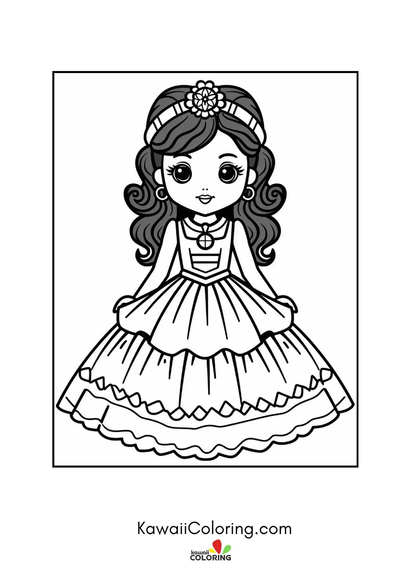 Cute gothic character with large eyes