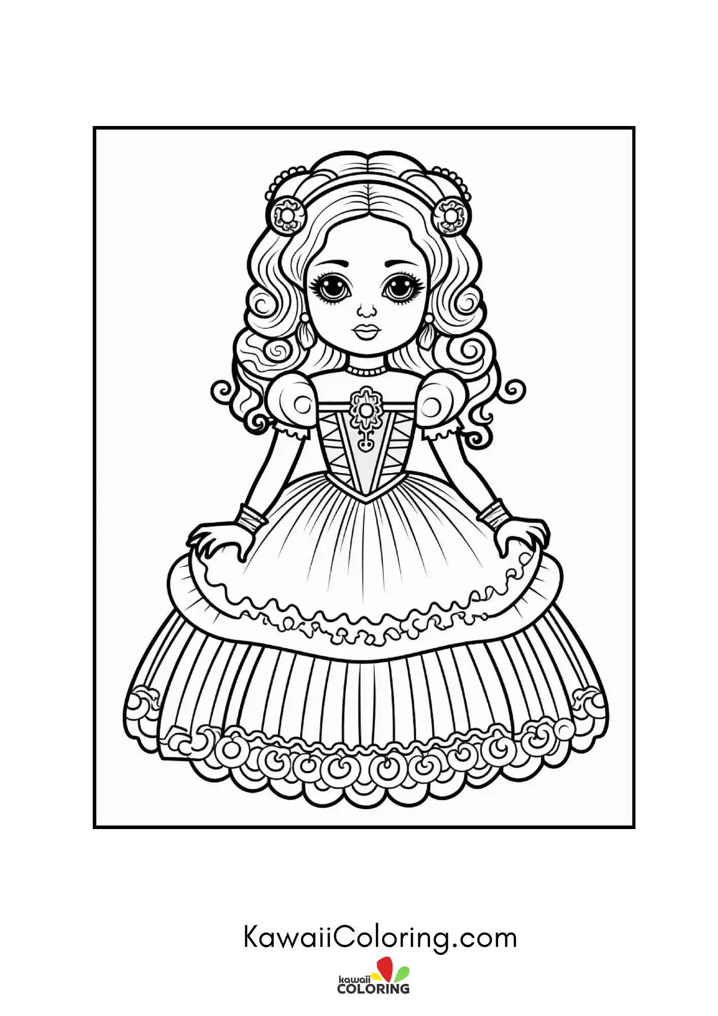 Cute gothic doll character portrait