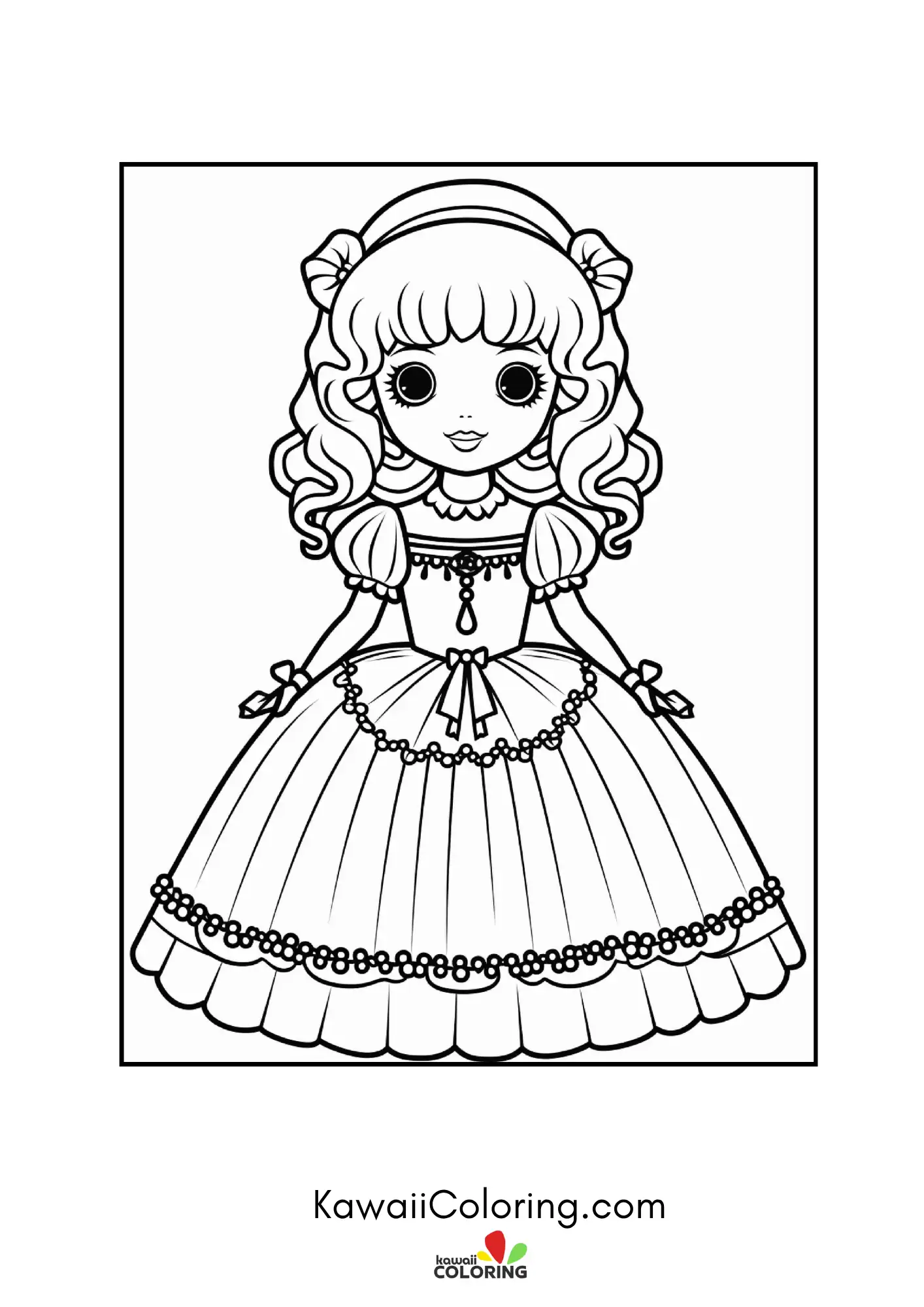 Goth doll with bows and dark accessories