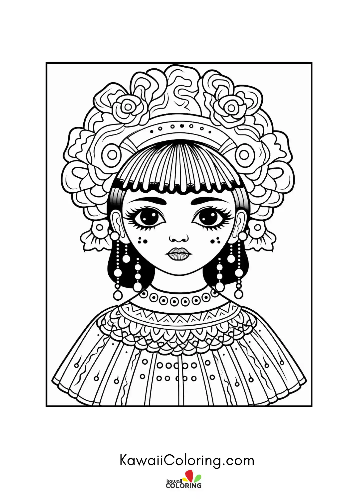 Kawaii doll surrounded by spooky accents