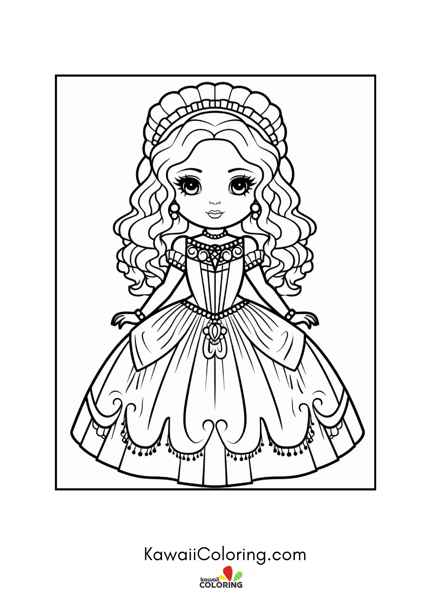 Cute gothic character with large eyes