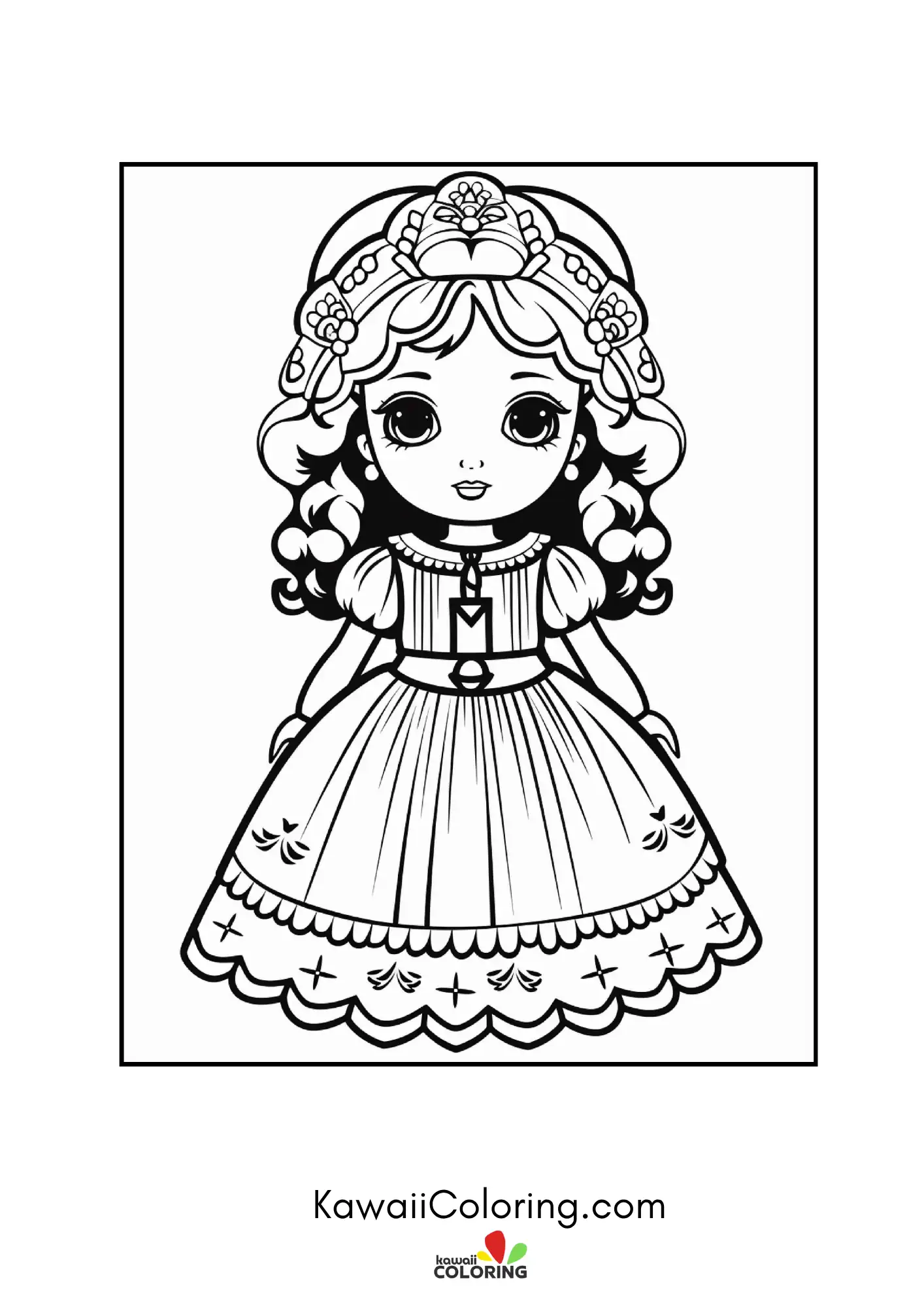 Kawaii goth doll with spooky details