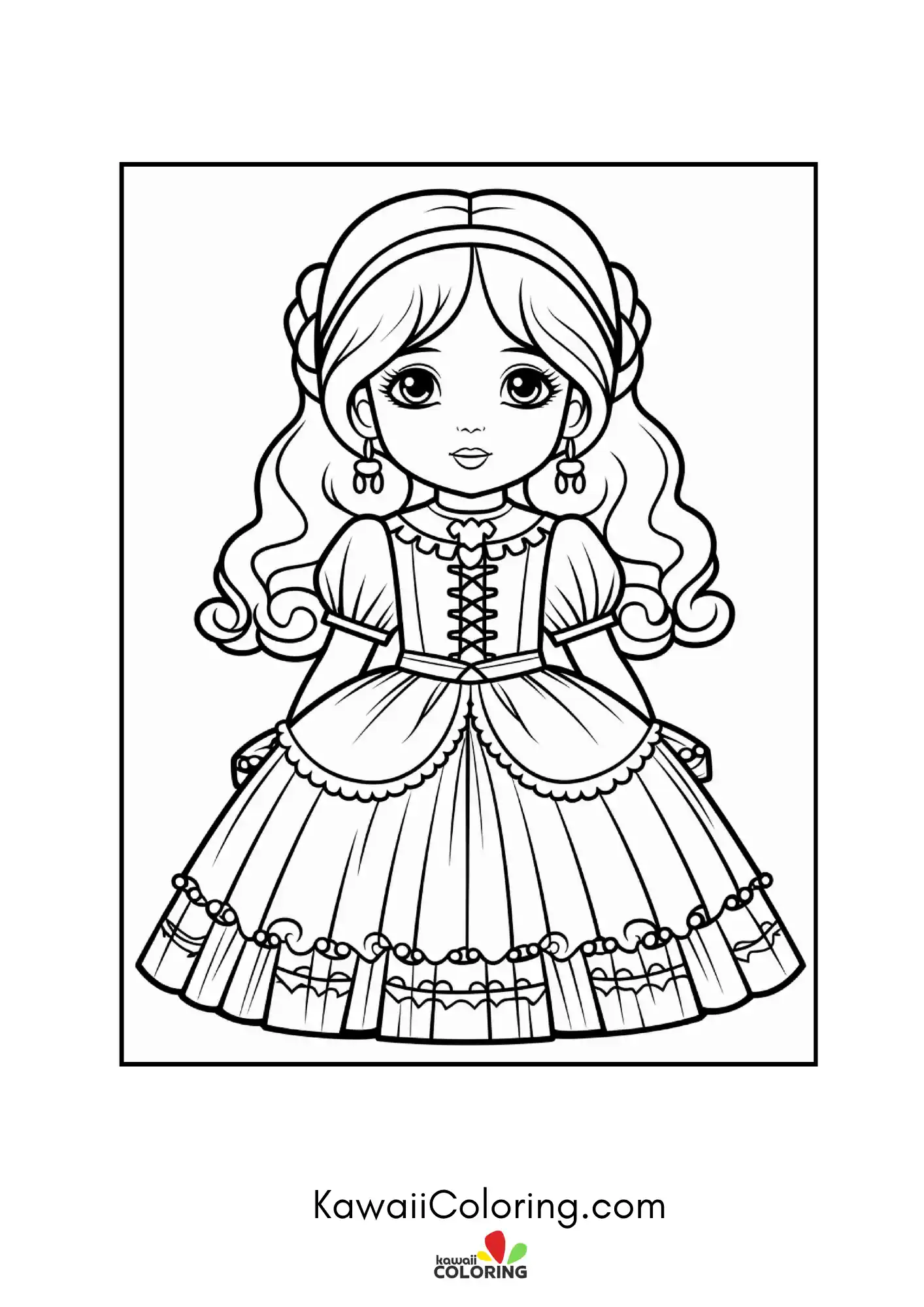 Cute gothic doll character portrait