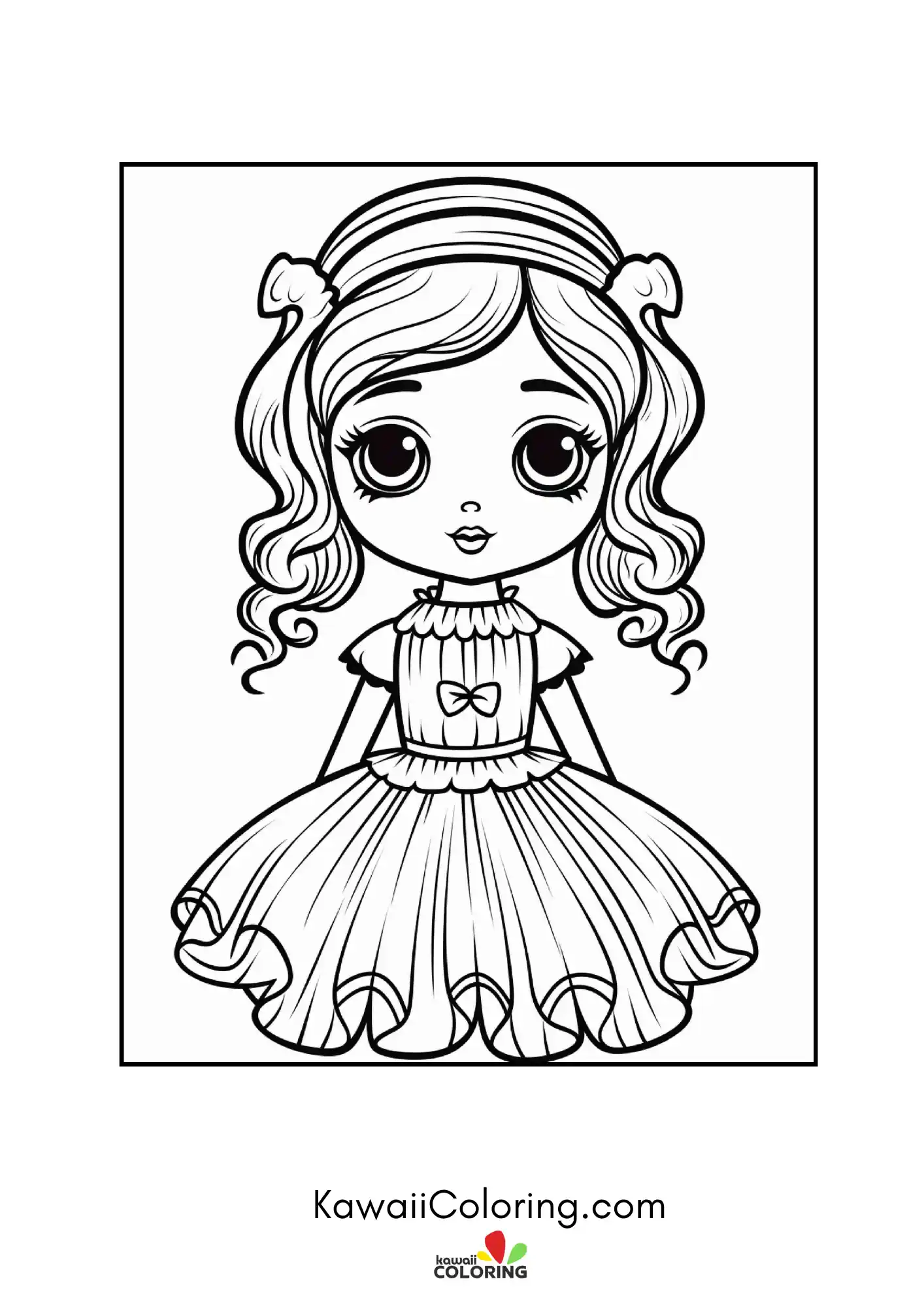 Kawaii doll surrounded by spooky accents