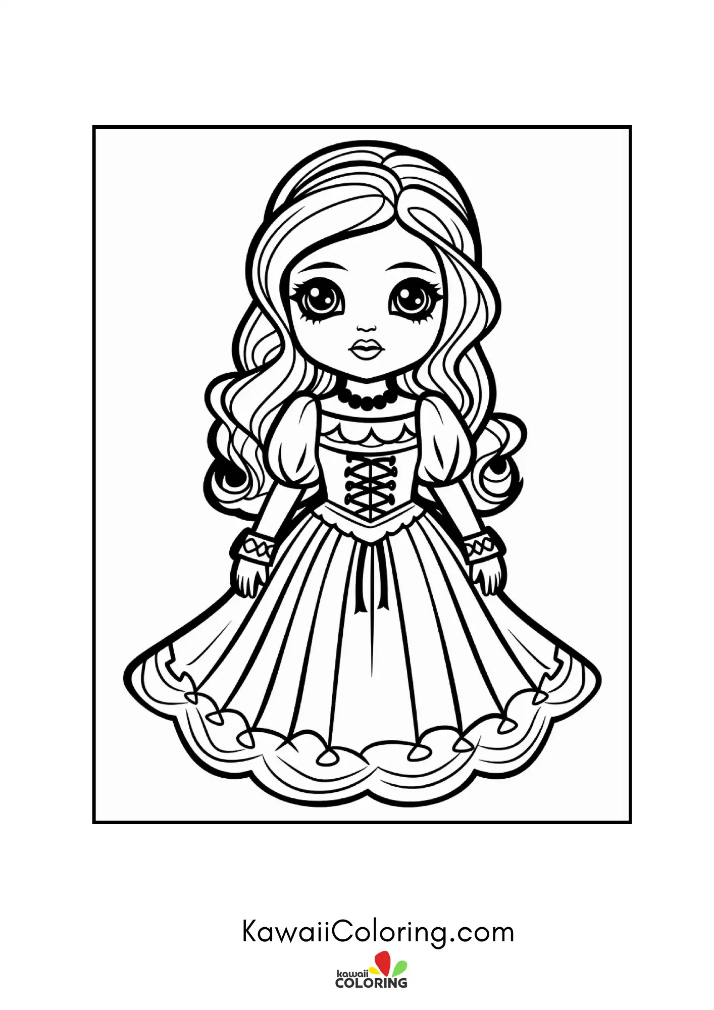 Goth doll with bows and dark accessories