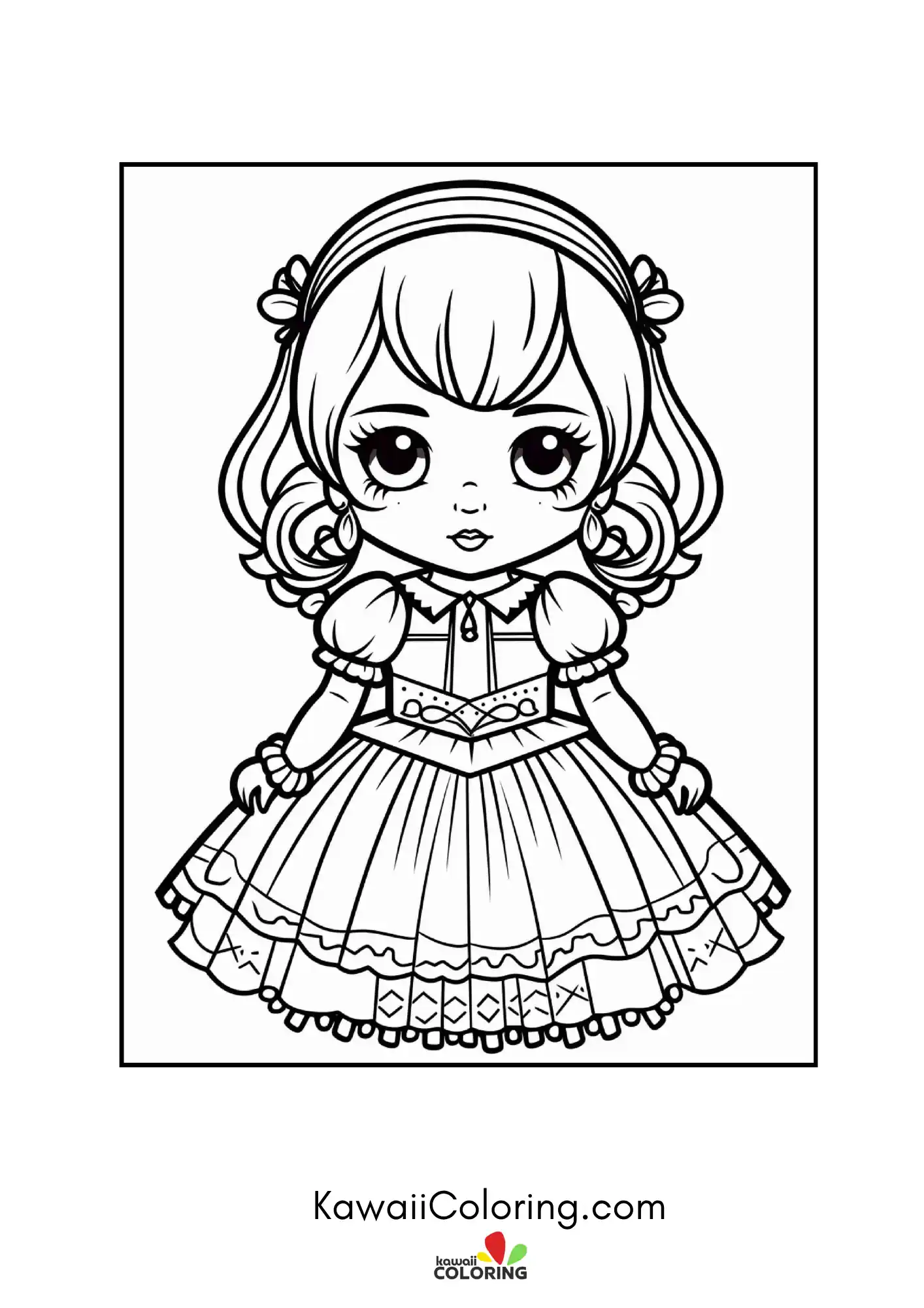 Kawaii goth doll with spooky details