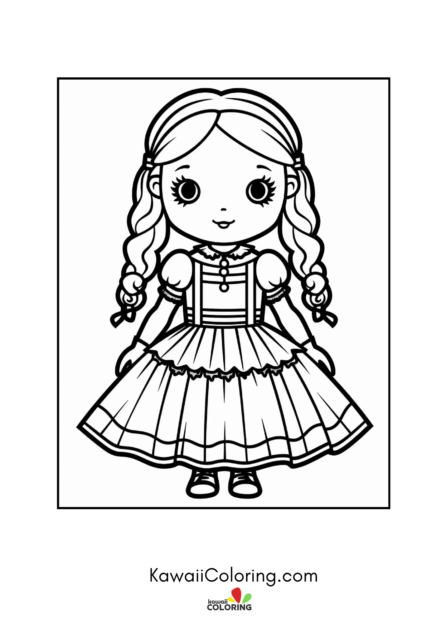 Cute gothic doll character portrait