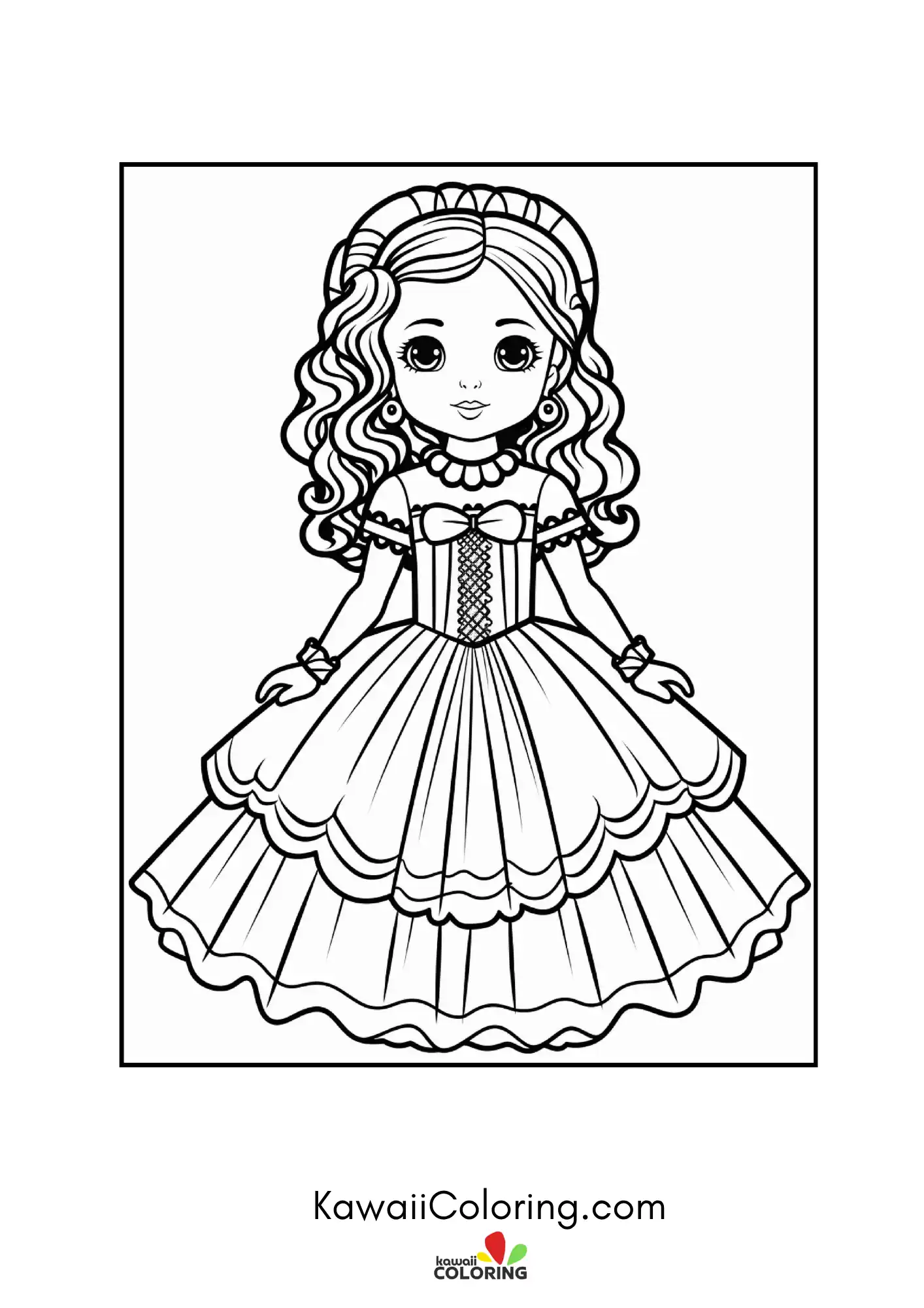 Goth doll with bows and dark accessories